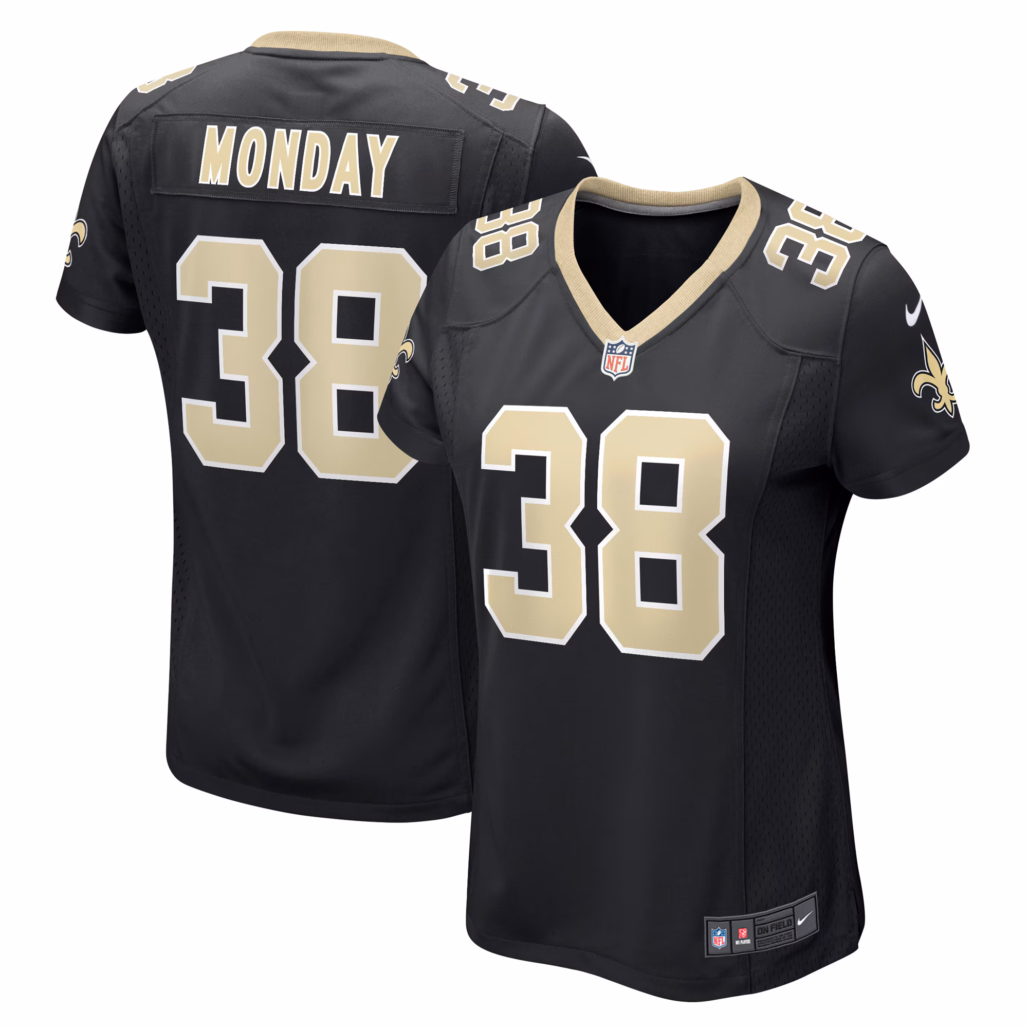Smoke Monday New Orleans Saints Women's Game Player Jersey - Black