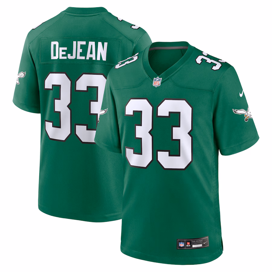 Men's Philadelphia Eagles #33 Cooper DeJean Kelly Green Alternate Game Jersey