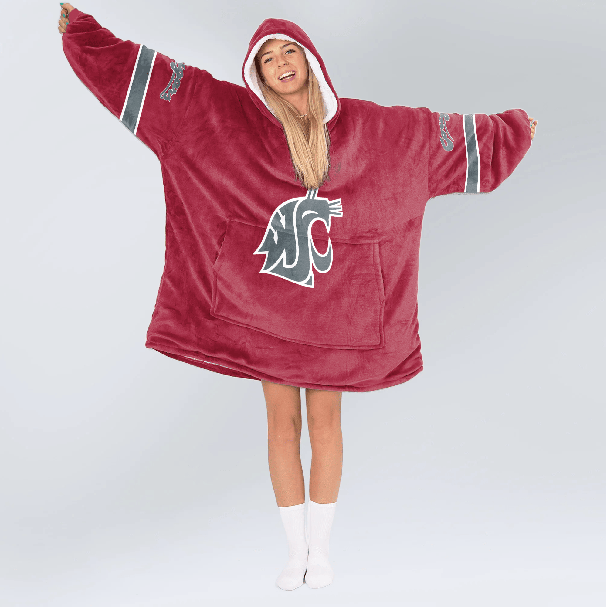 Adult #1 Washington State Football Unisex Blanket Hoodie