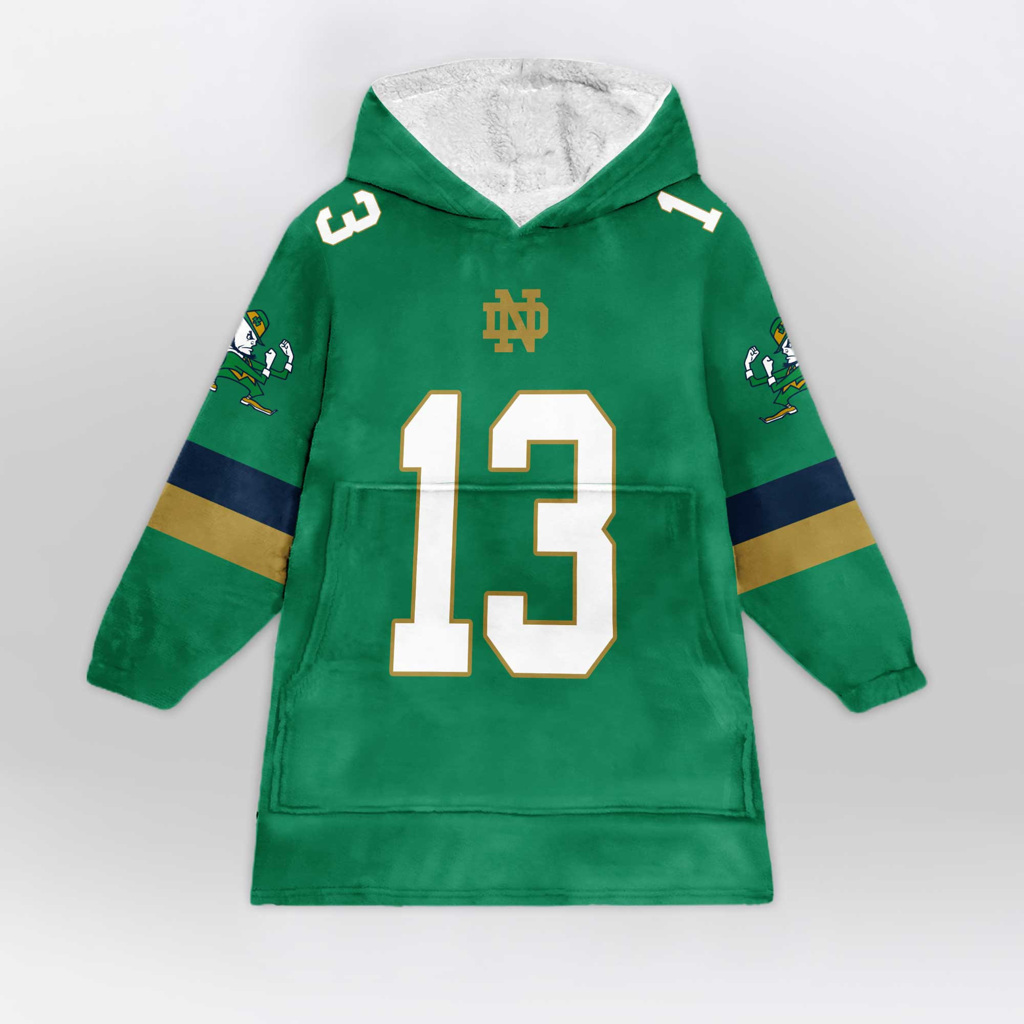 Adult Notre Dame Football Unisex Blanket Hoodie