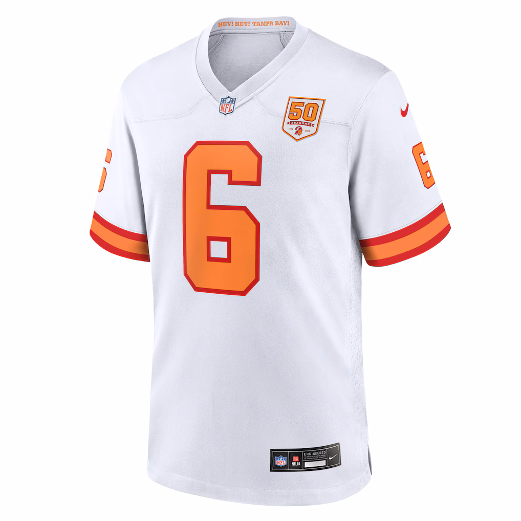 Baker Mayfield #6 Tampa Bay Buccaneers 50th Season Game Jersey - White