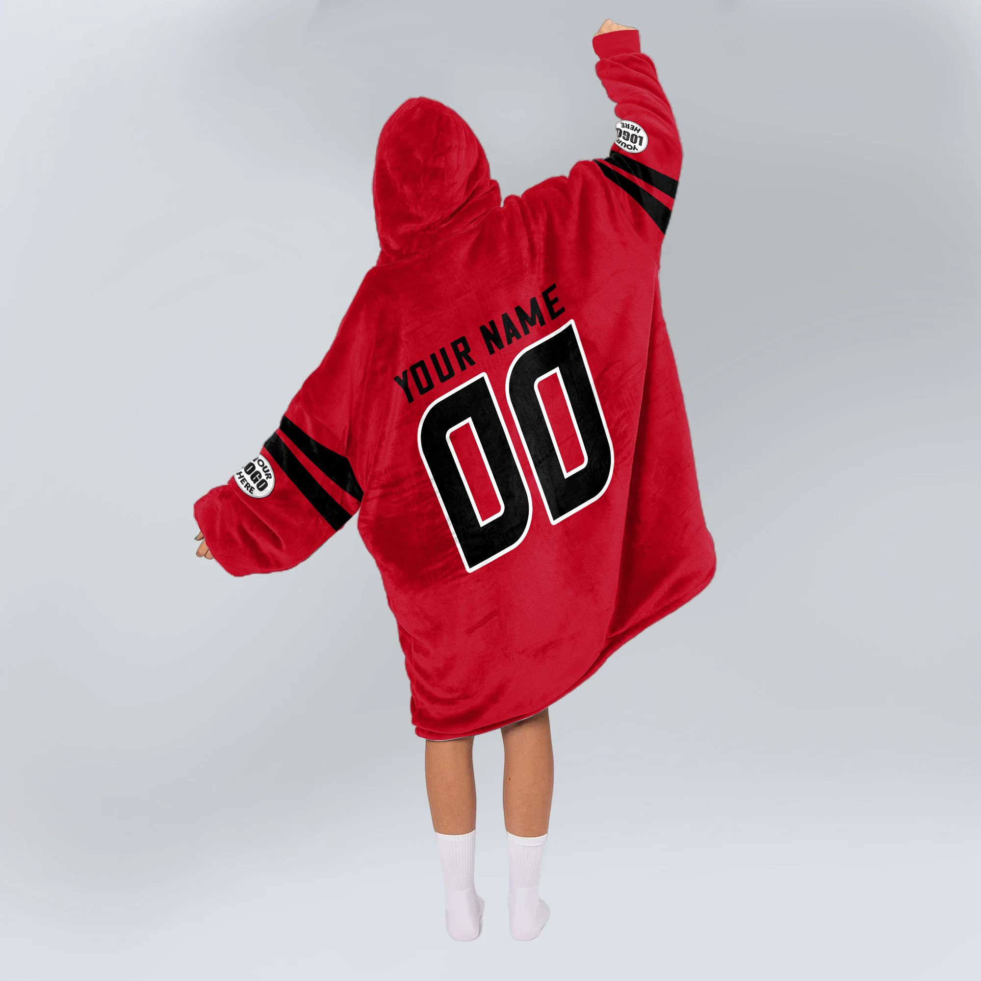 Adult Custom Blanket Hoodie Houston Texans Inspired Color