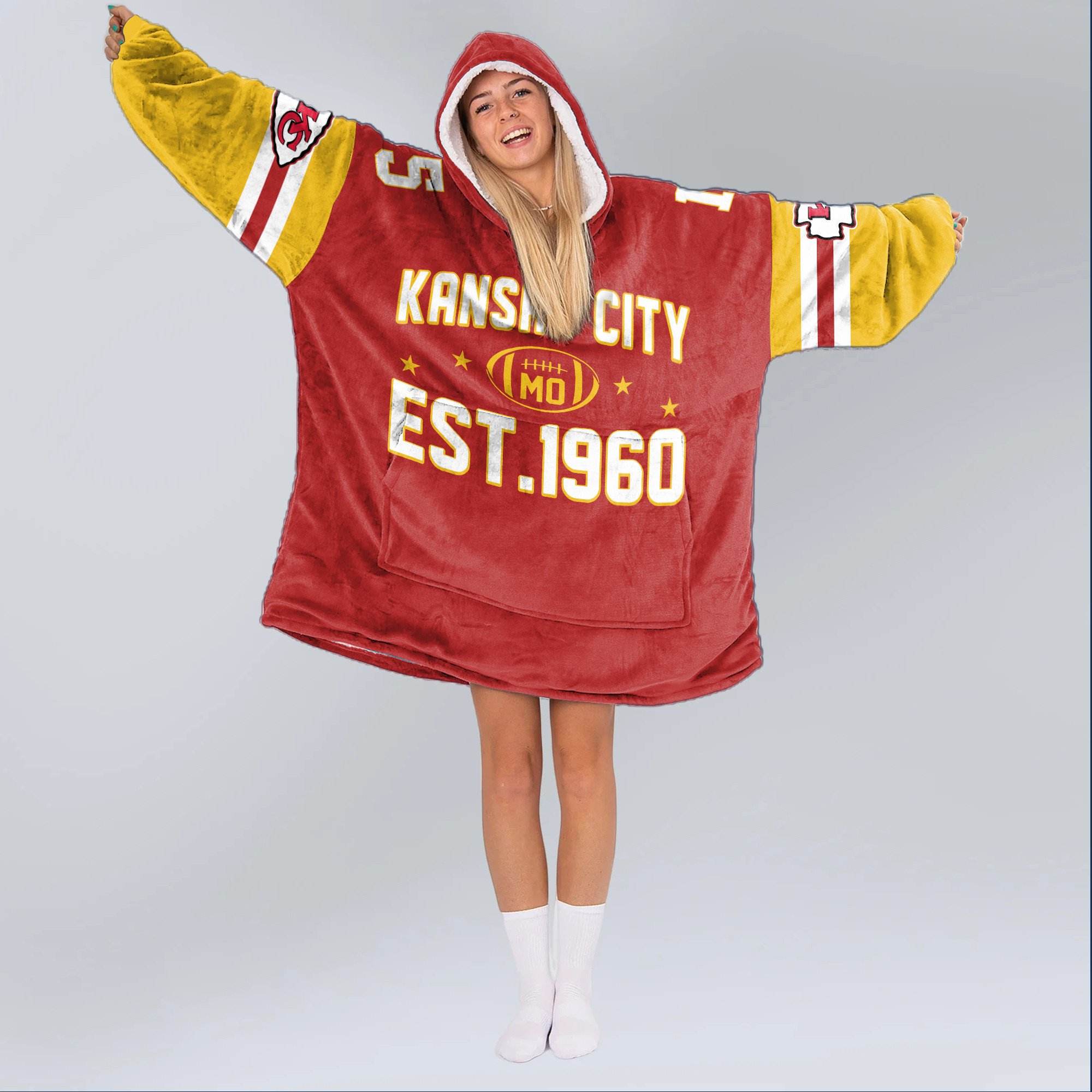 Adult PM 15 Kansas City Football Unisex Blanket Hoodie