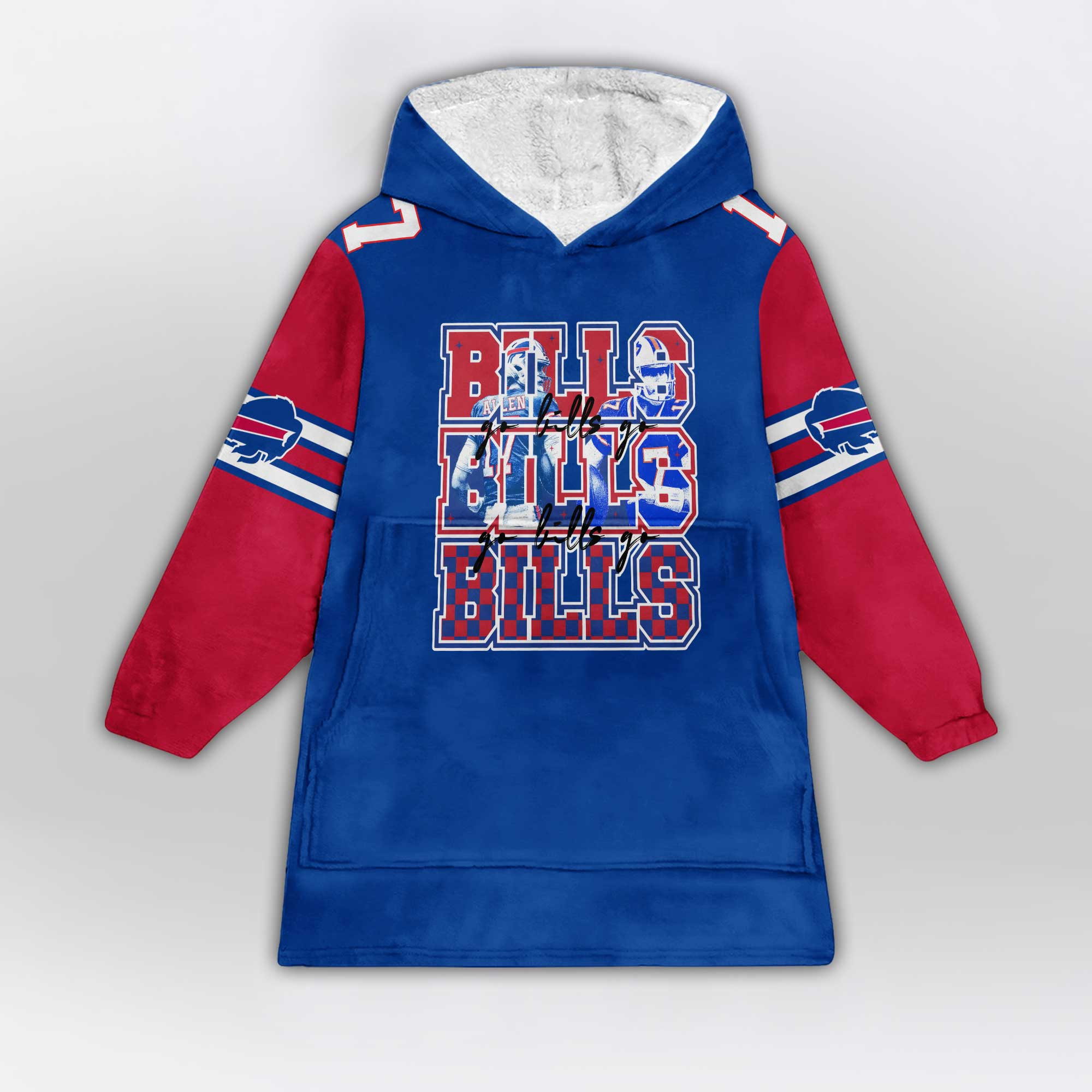 Adult Buffalo Football Unisex Blanket Hoodie