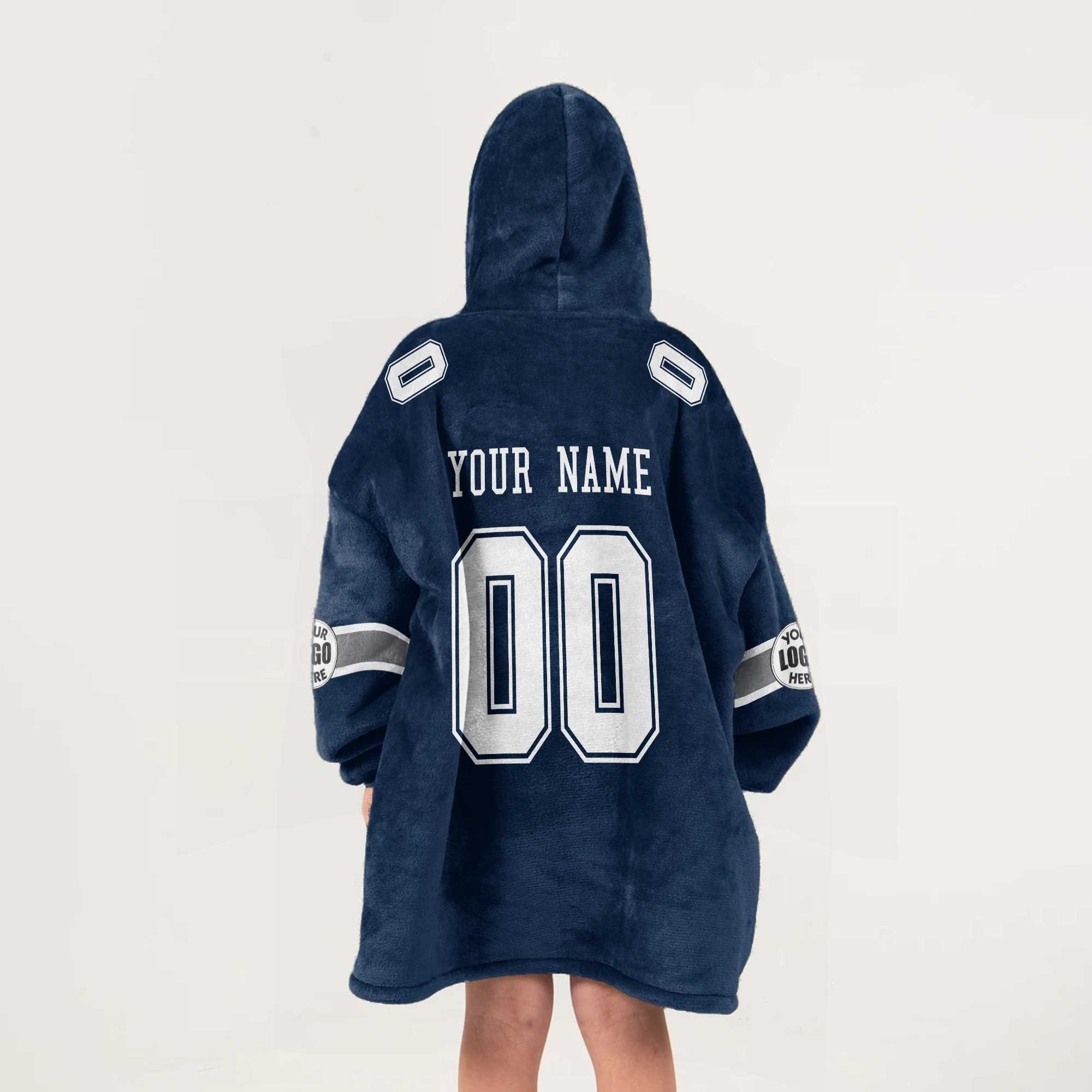 Adult Custom Blanket Hoodie Dallas Inspired Color