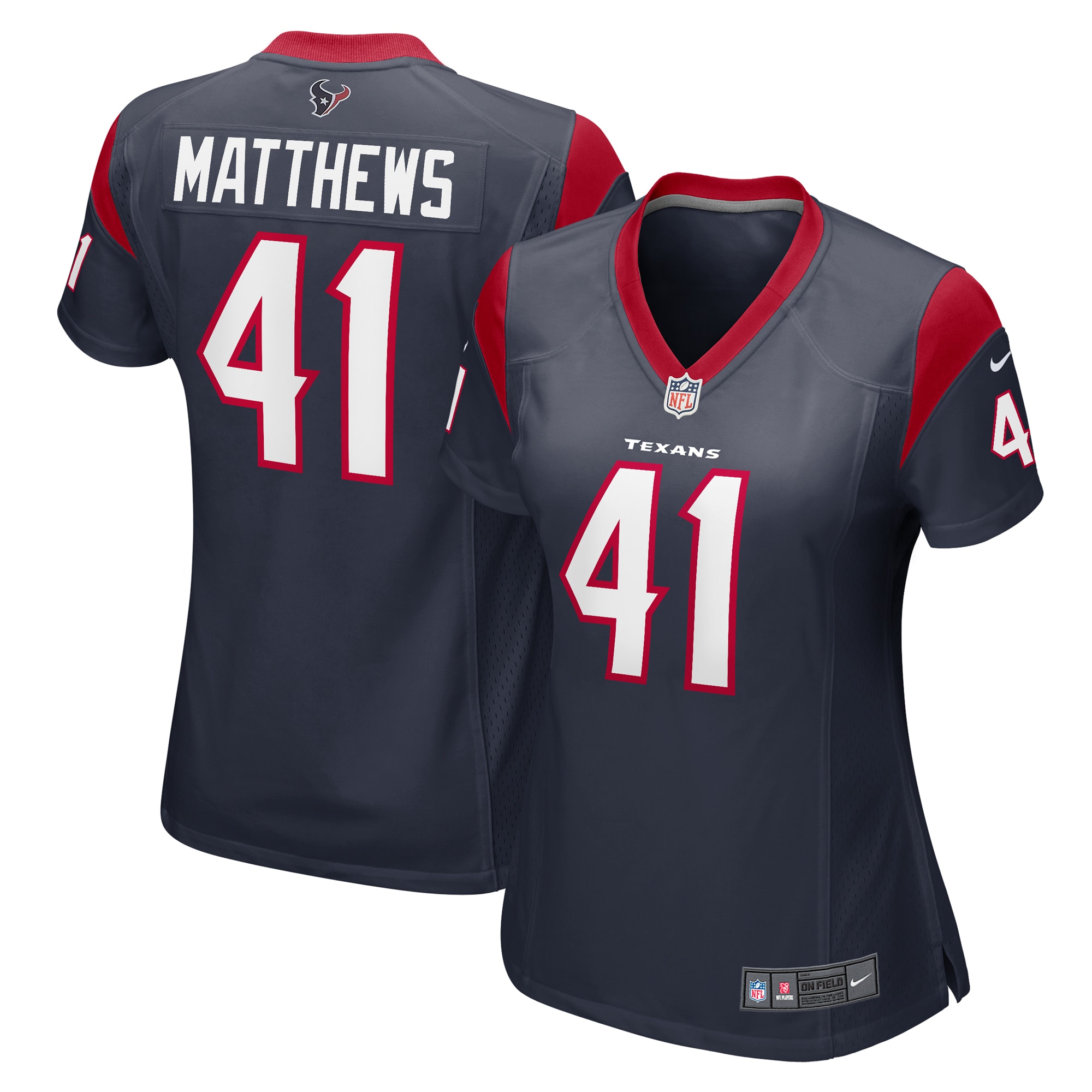 Jesse Matthews Houston Texans Women's Team Game Jersey -  Navy