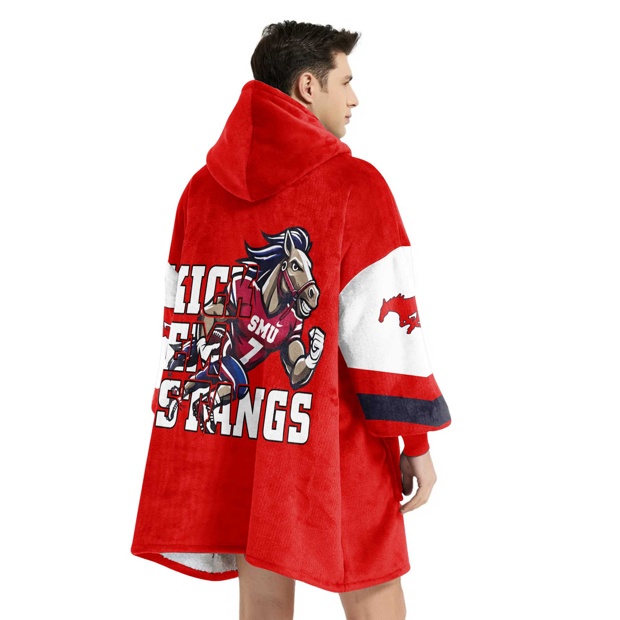 Adult SMU Football Unisex Blanket Hoodie