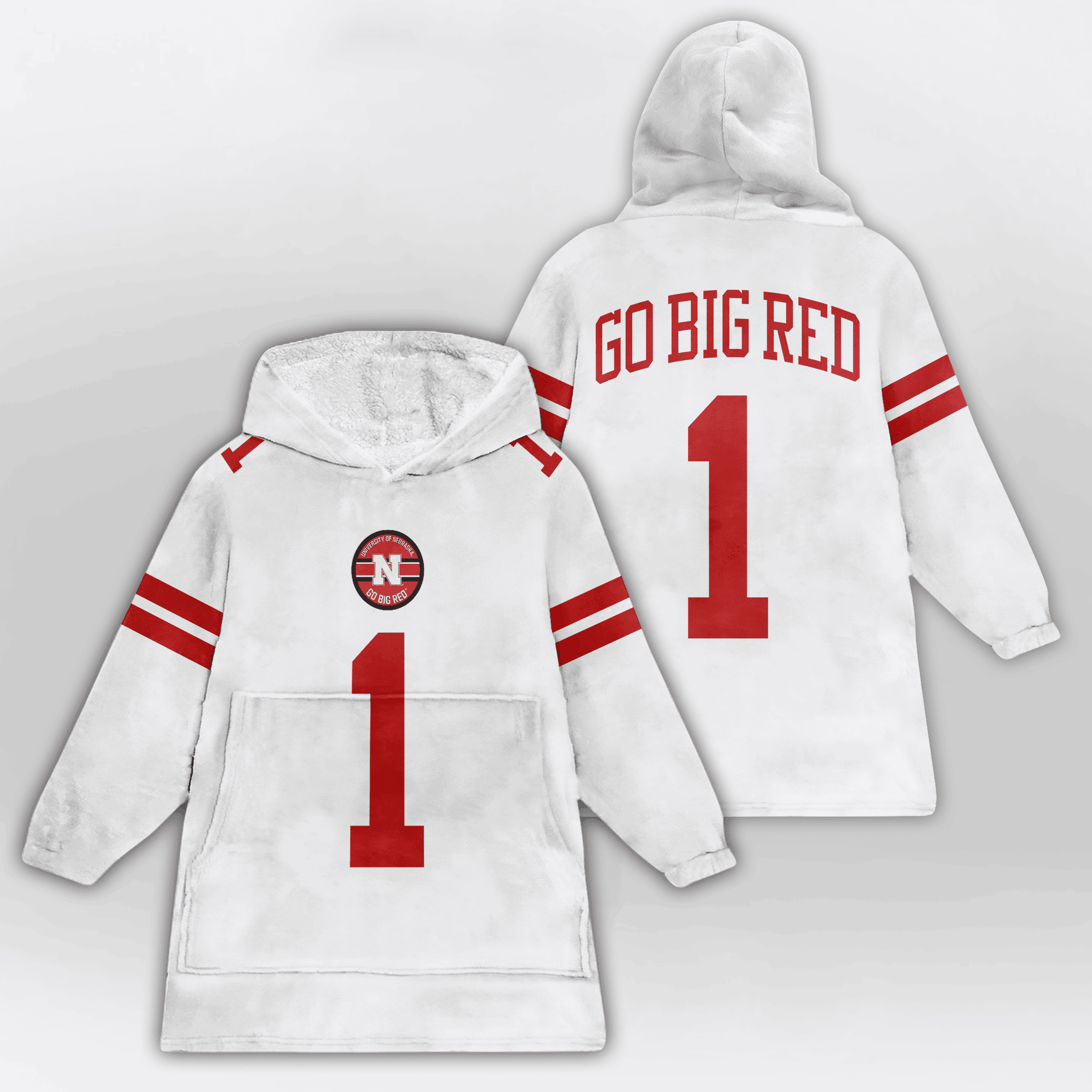 Kid 1 Nebraska Football Unisex Blanket Hoodie