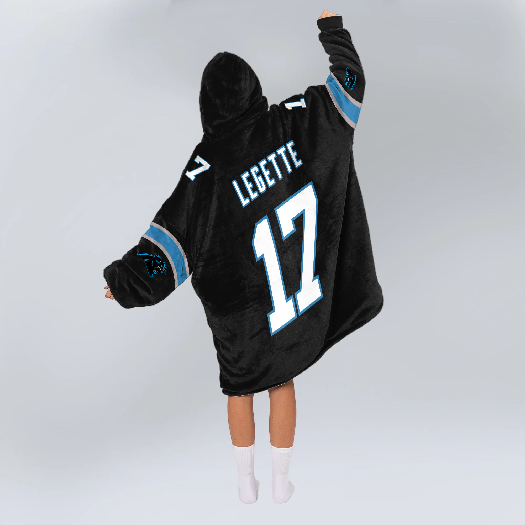 Adult XL 17 Carolina Panthers Football Unisex Blanket Hoodie
