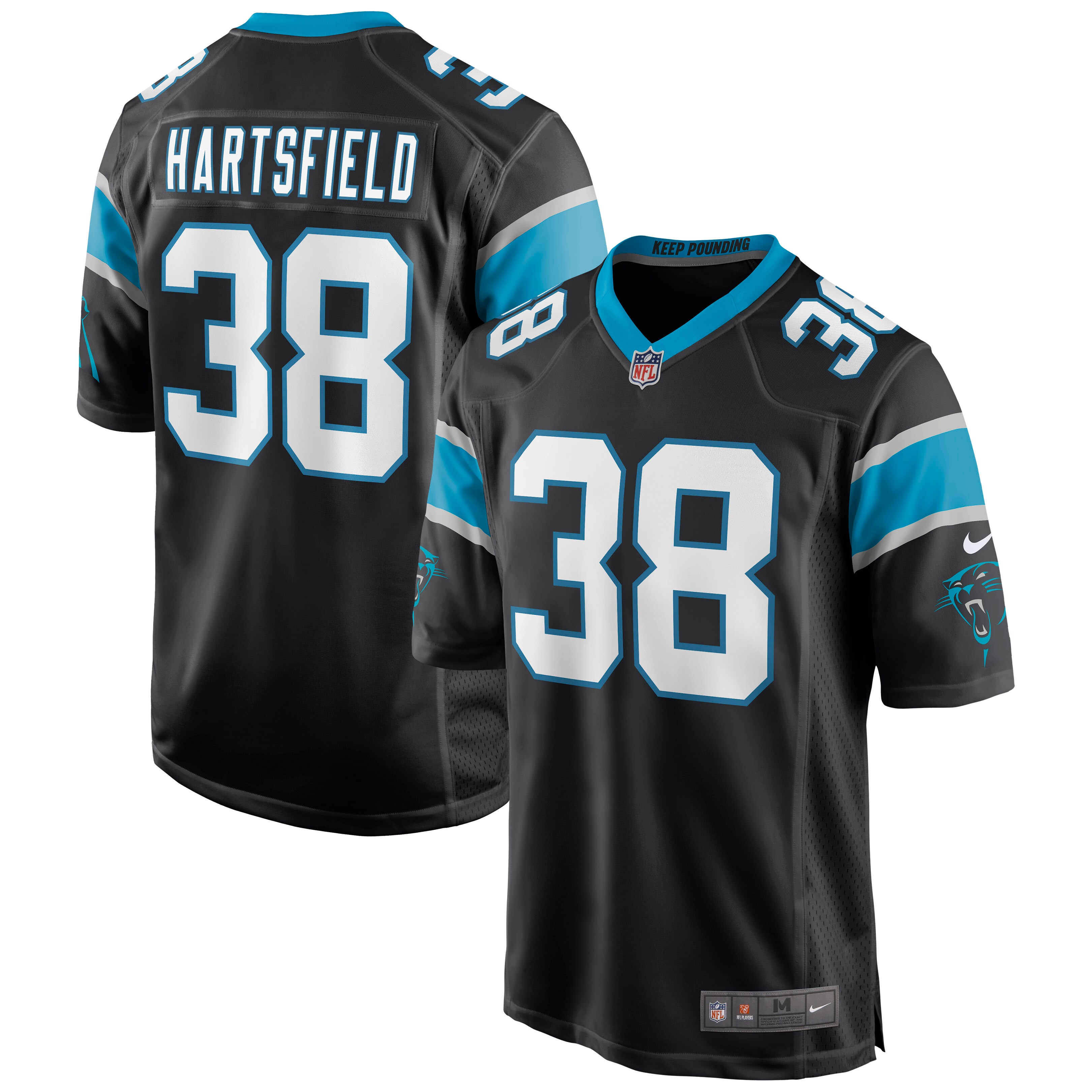 Myles Hartsfield Carolina Panthers  Game Jersey - Black