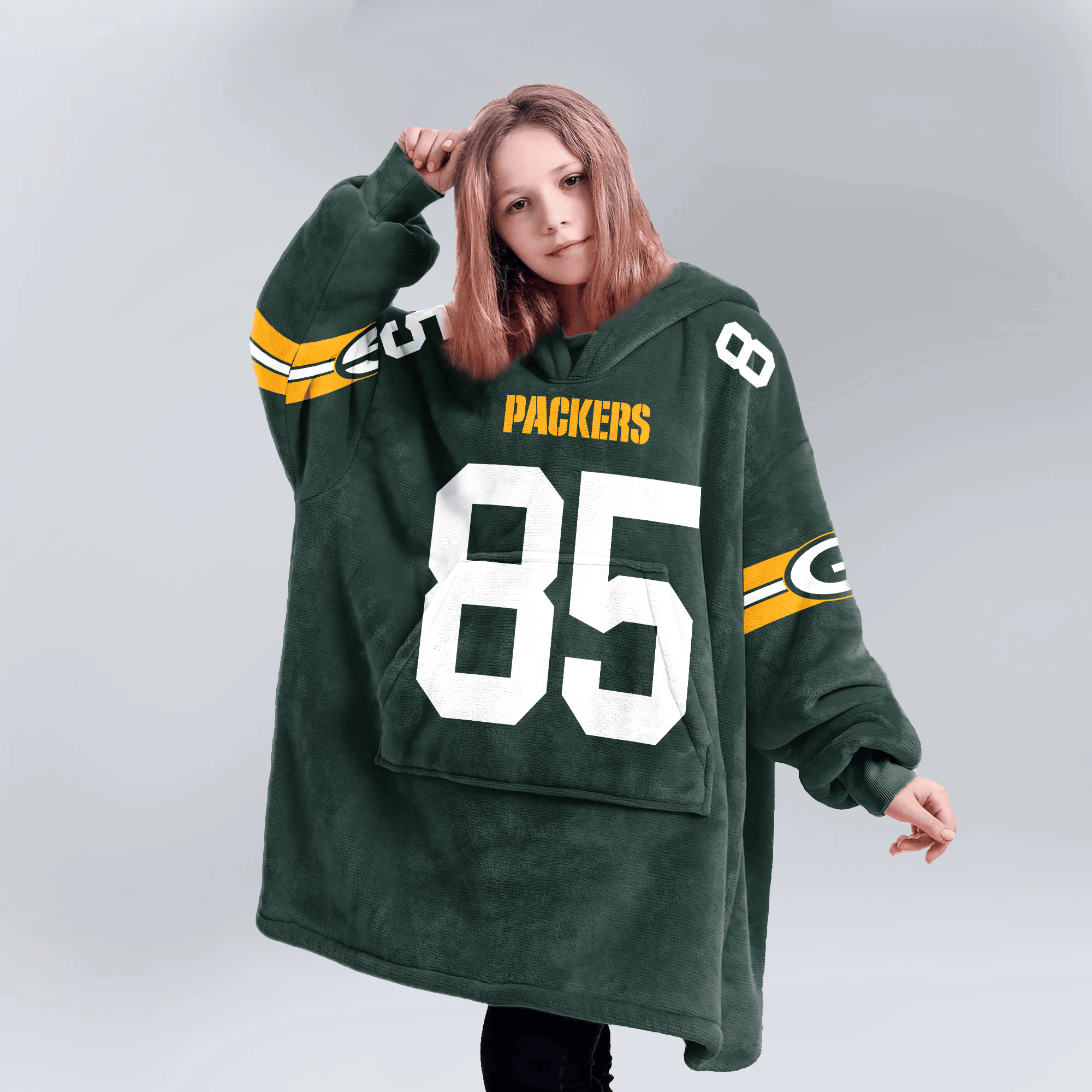 Kid T.K 85 Green Bay Football Unisex Blanket Hoodie