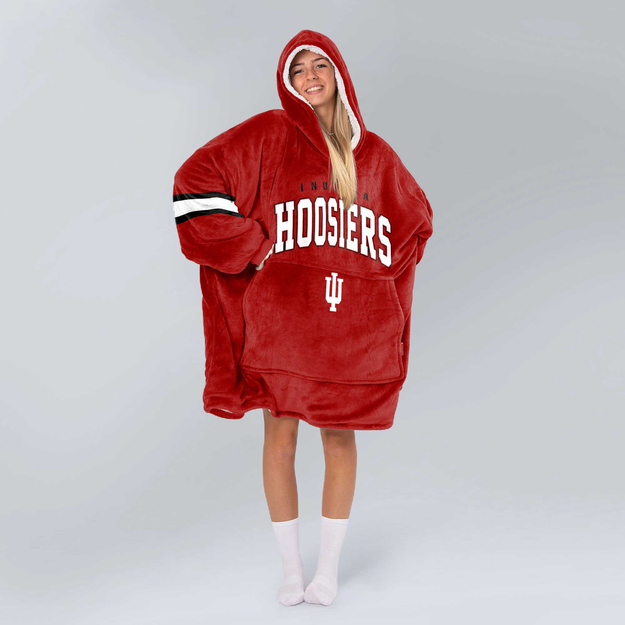Adult Indiana Football Unisex Blanket Hoodie