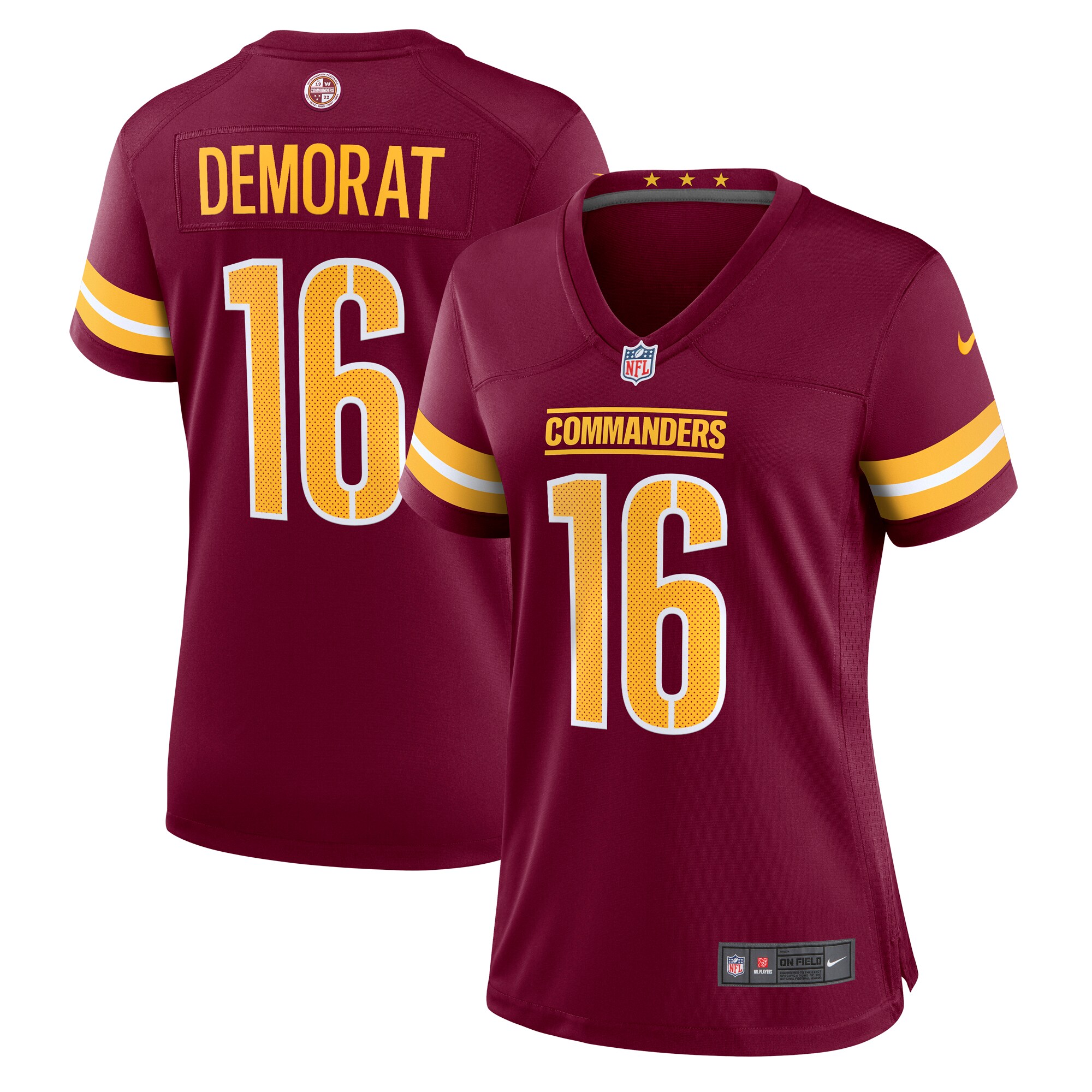 Tim Demorat Washington Commanders  Women's Team Game Jersey - Burgundy