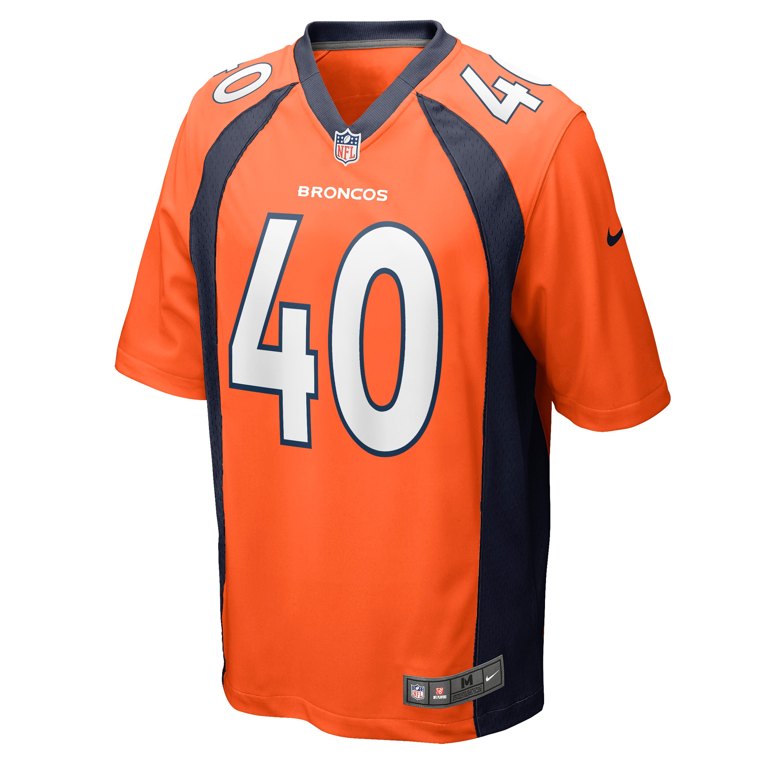 Justin Strnad Denver Broncos  Game Jersey - Orange