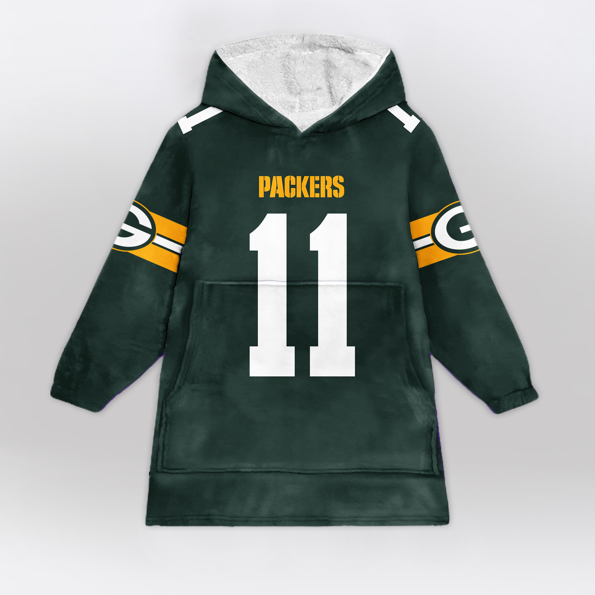 Adult J.D 11 Green Bay Football Unisex Blanket Hoodie