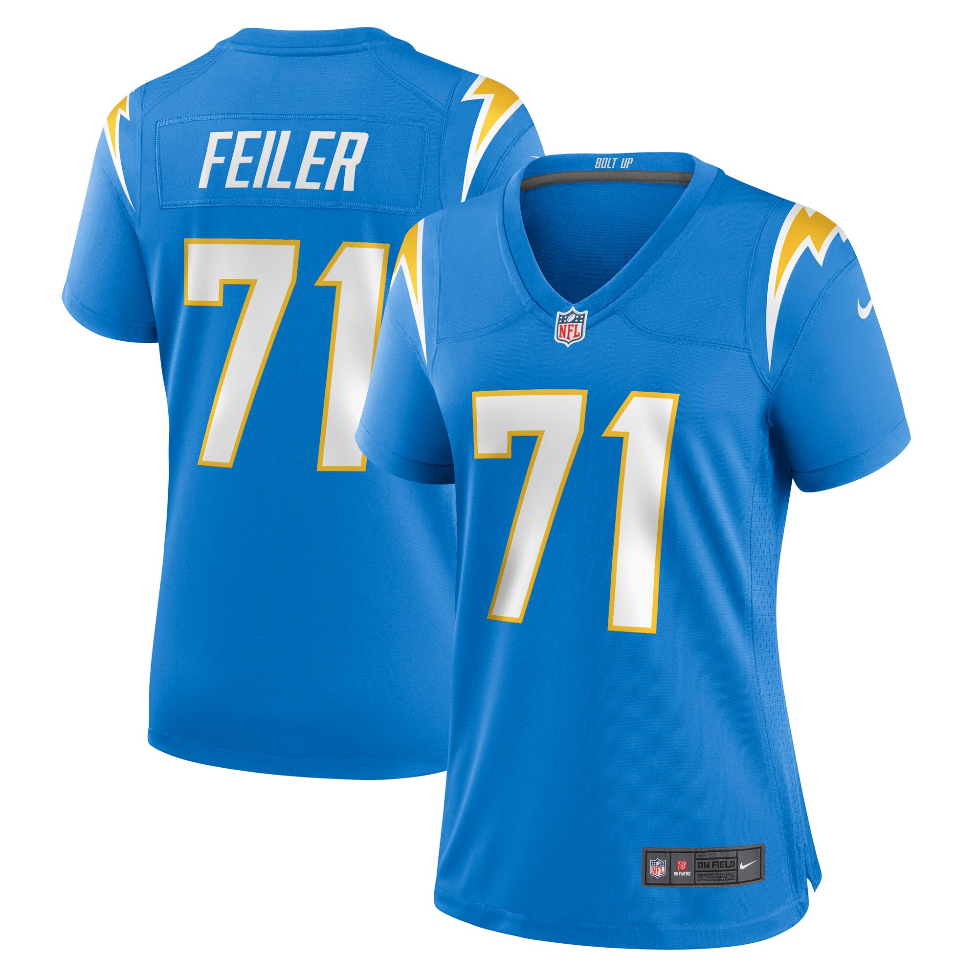 Matt Feiler Los Angeles Chargers  Women's Game Player Jersey - Powder Blue