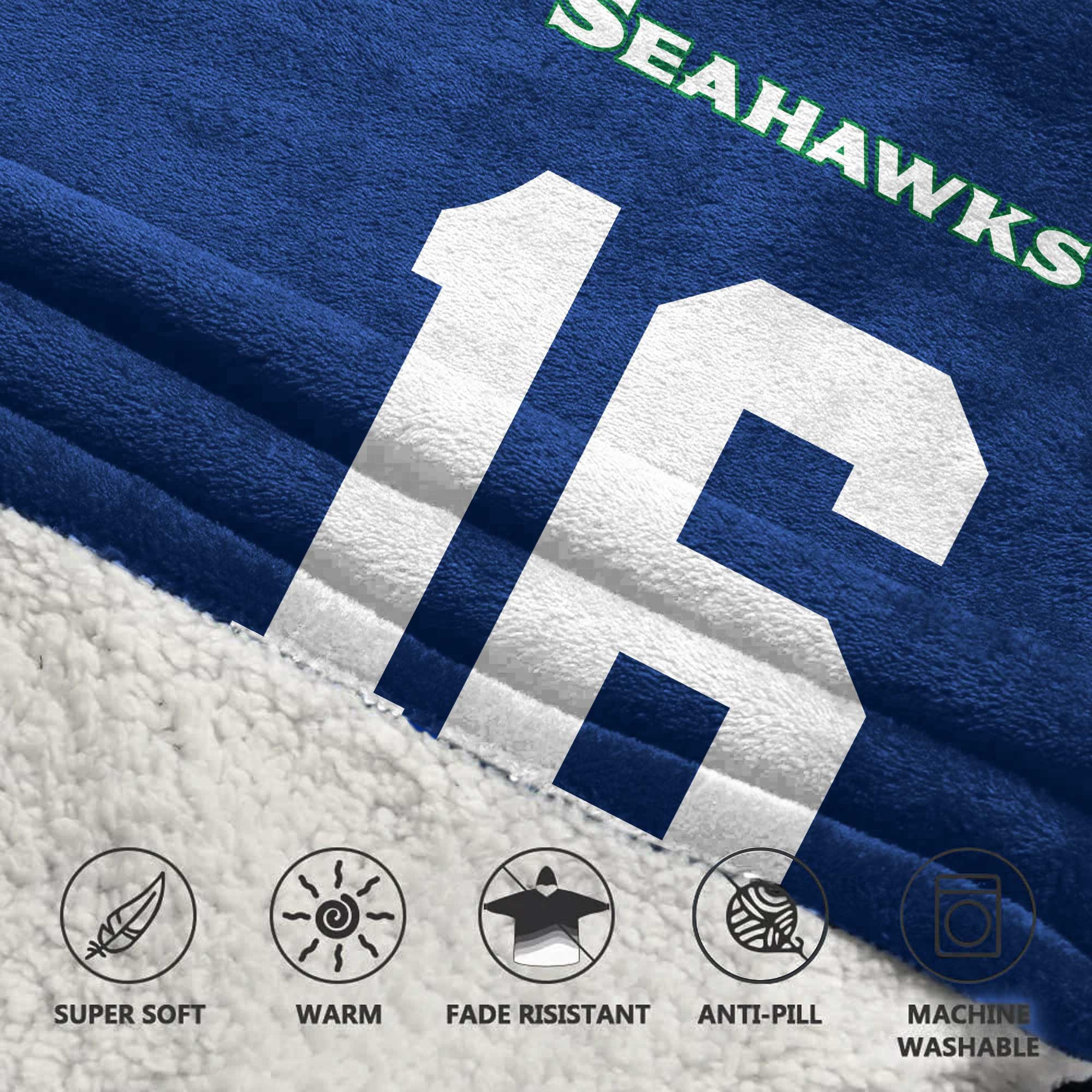 Kid 16 Seattle Football Unisex Blanket Hoodie