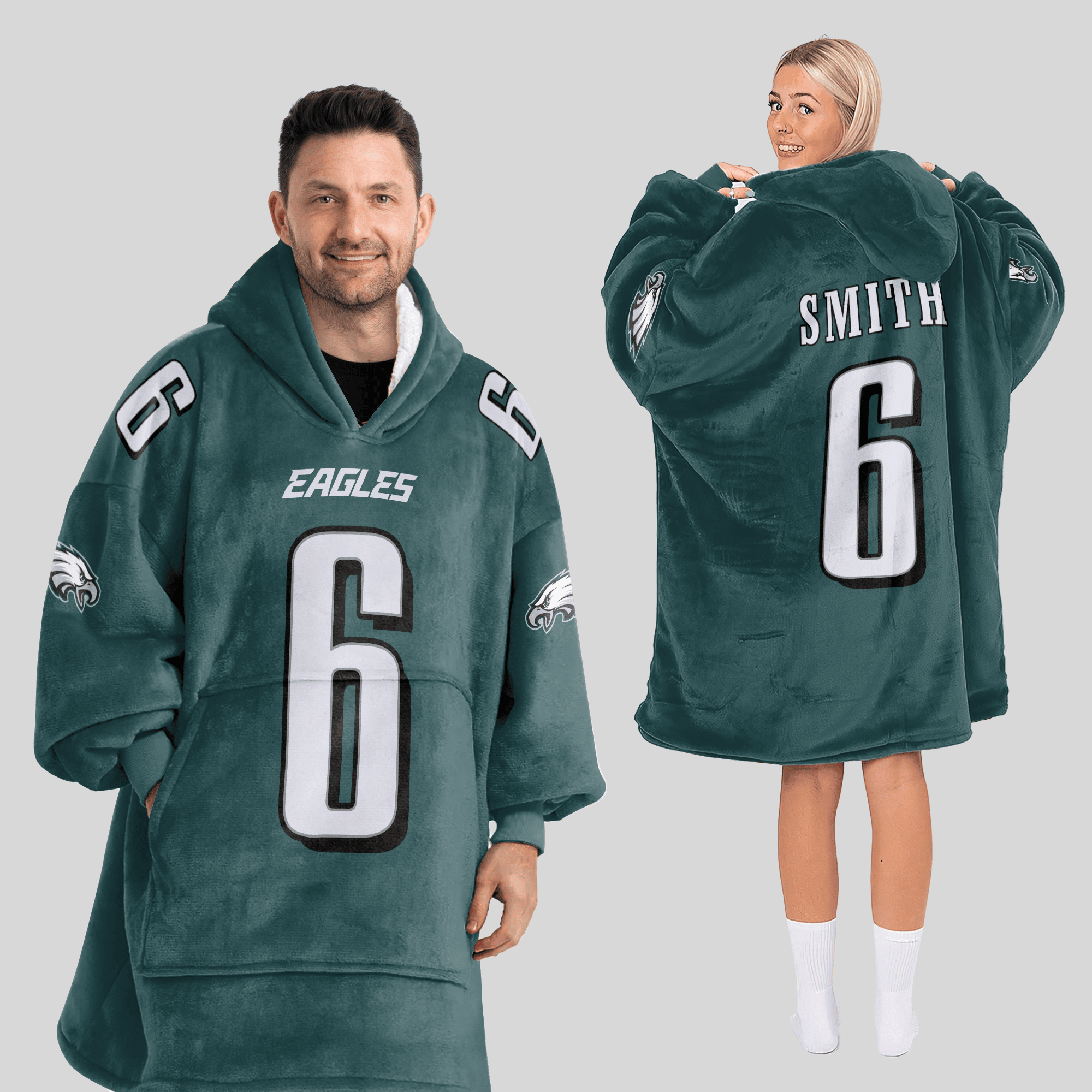Adult 6 Philadelphia Football Unisex Blanket Hoodie