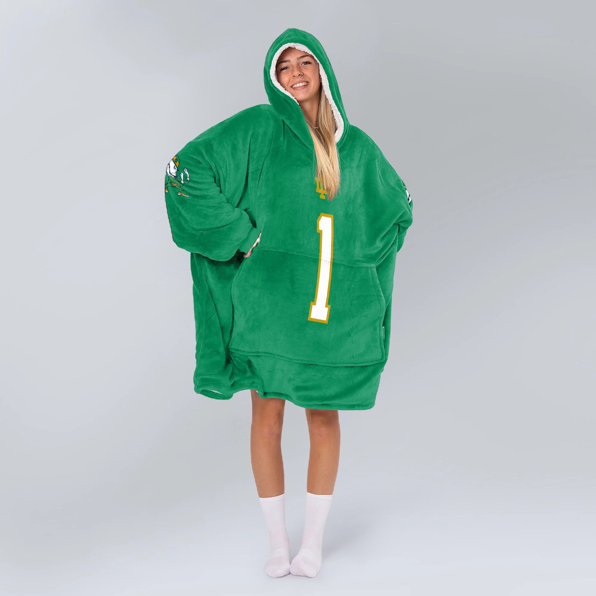 Adult 1 Notre Dame Football Unisex Blanket Hoodie