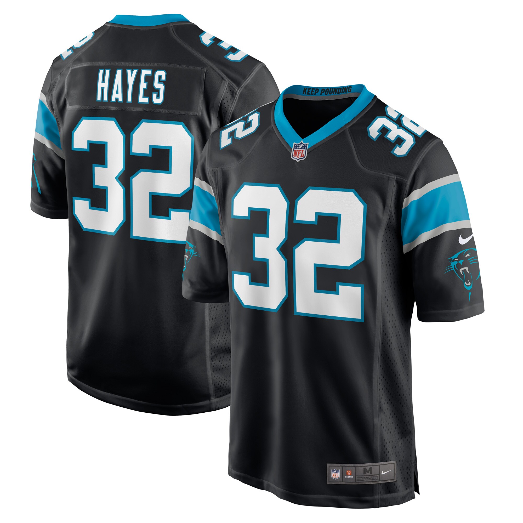 Tae Hayes Carolina Panthers  Game Player Jersey - Black