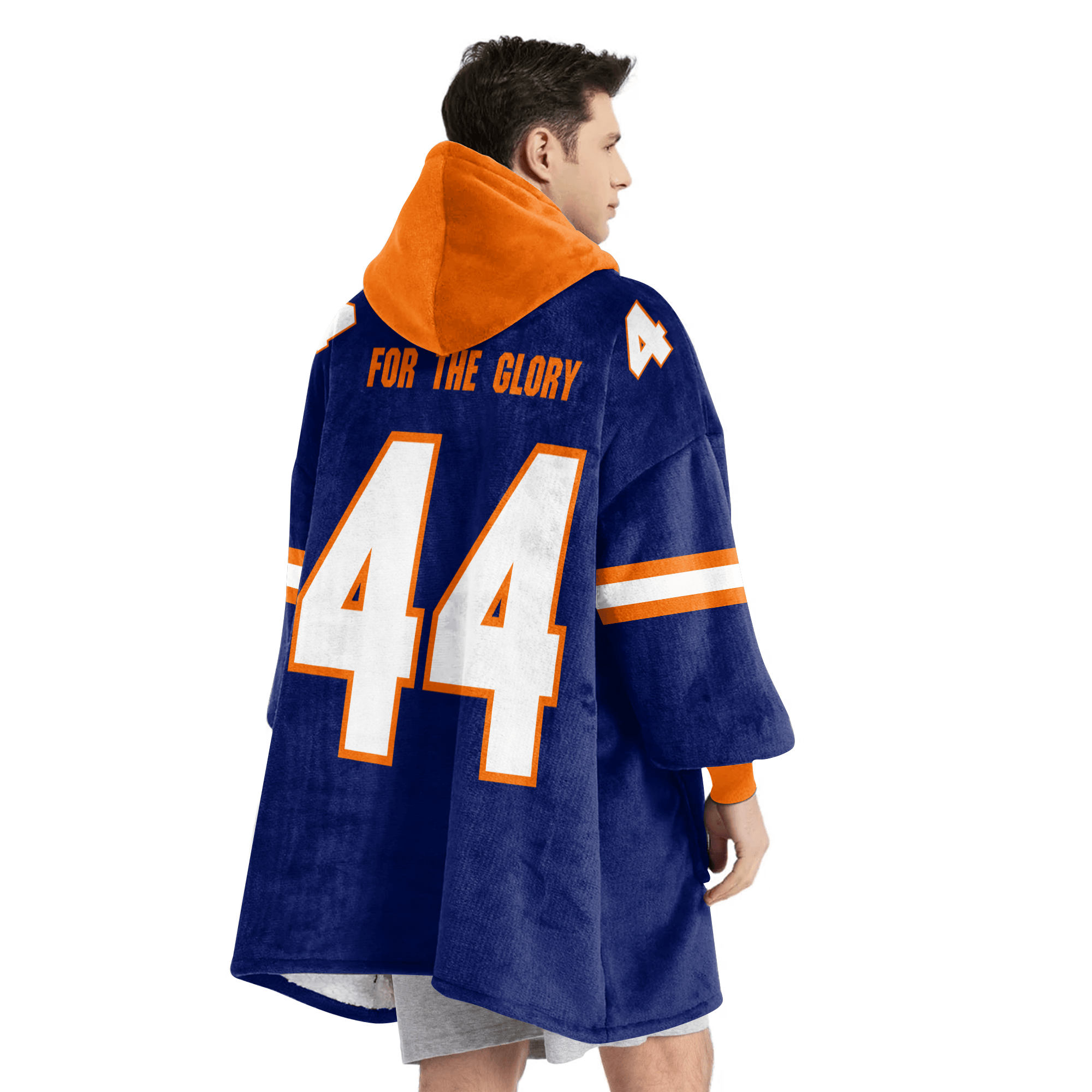 Adult #44 Navy Syracuse Football Unisex Blanket Hoodie