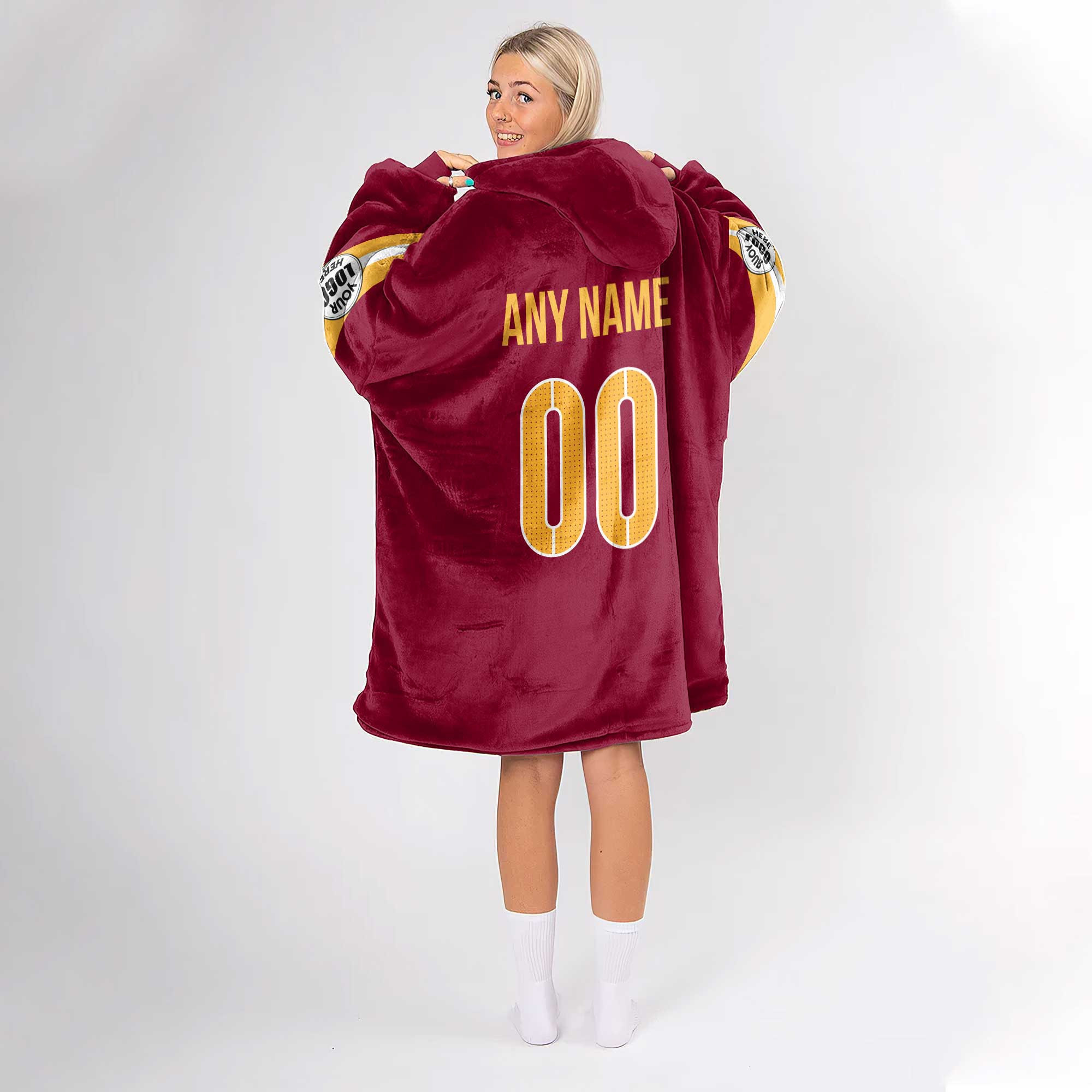 Adult Custom Blanket Hoodie Washington Inspired Color