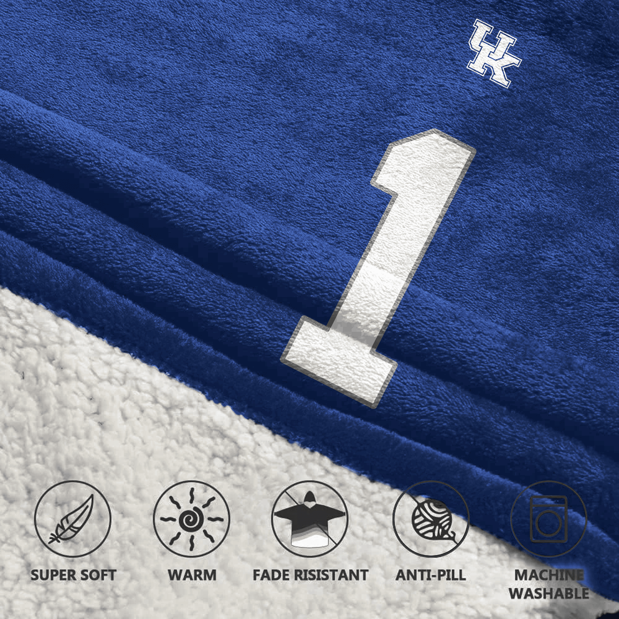 Adult #1 Kentucky Football Unisex Blanket Hoodie