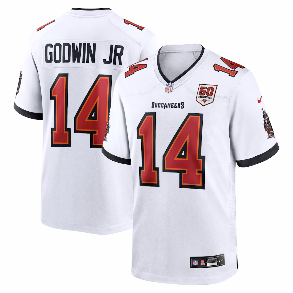Chris Godwin Jr. #14 Tampa Bay Buccaneers 50th Season White Game Jersey - White