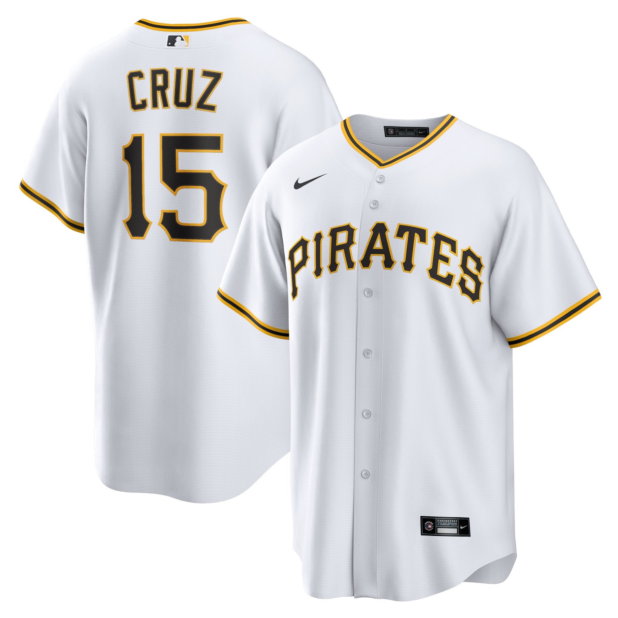 Men's Pittsburgh Pirates Oneil Cruz  White Home Replica Jersey