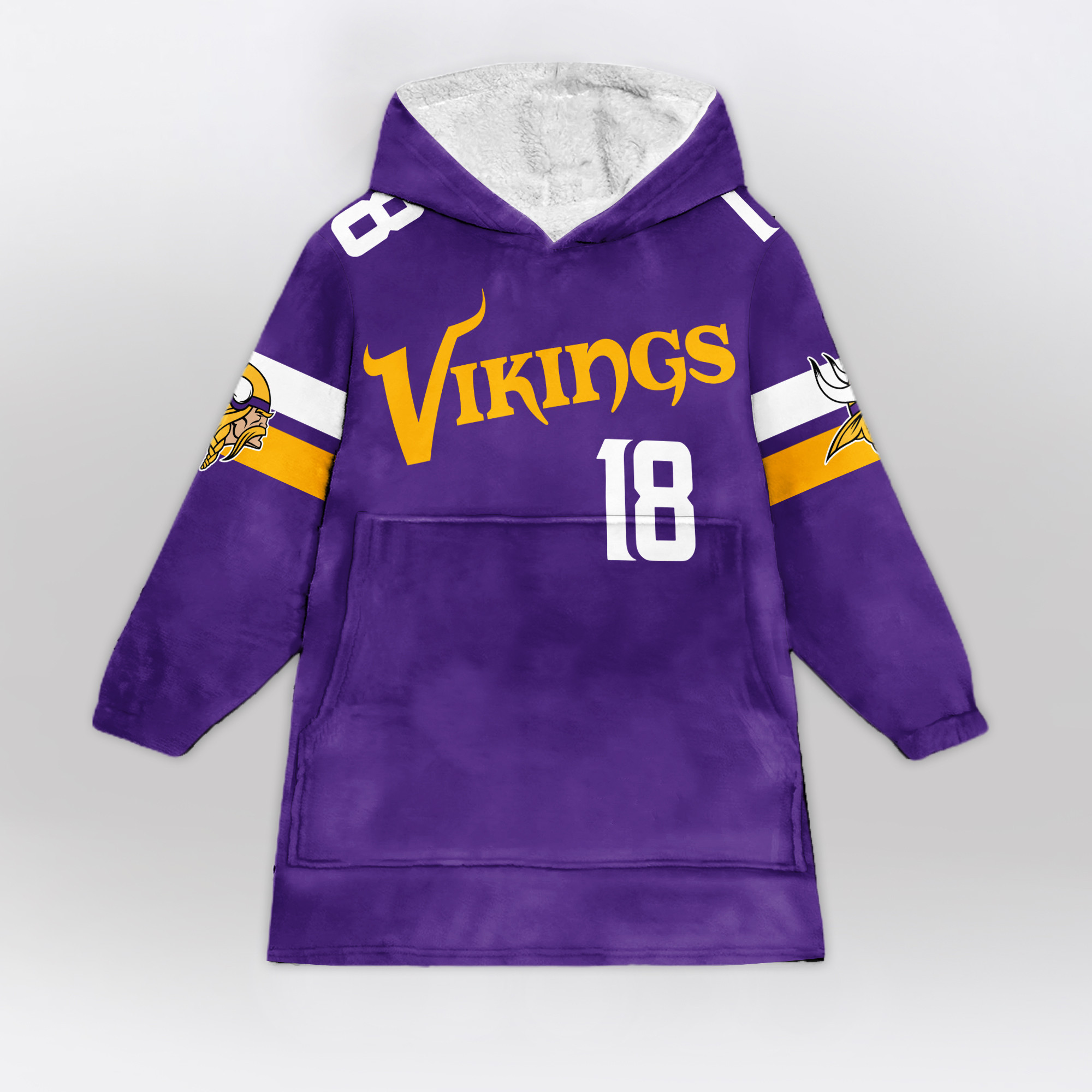 Adult JJ 18 Minnesota Football Unisex Blanket Hoodie