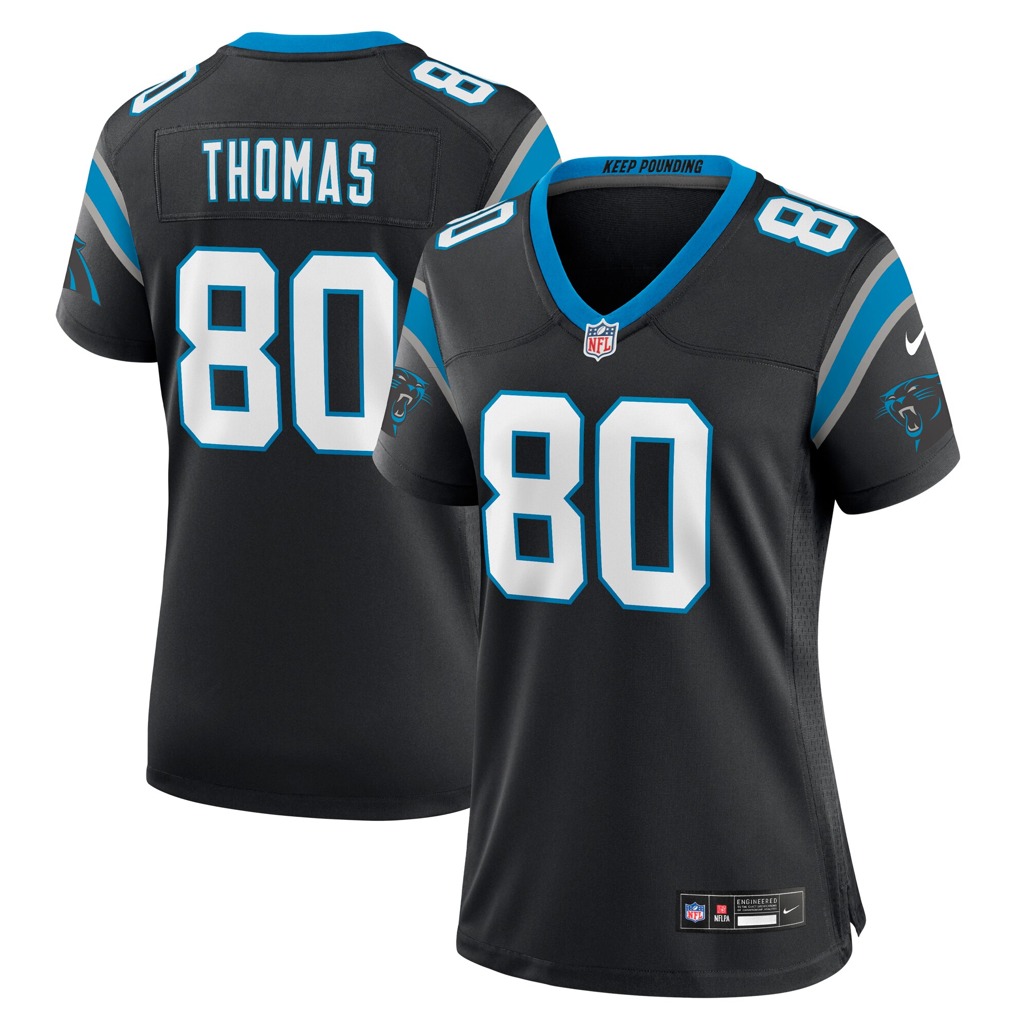 Ian Thomas Carolina Panthers Women's Team Game Jersey - Black