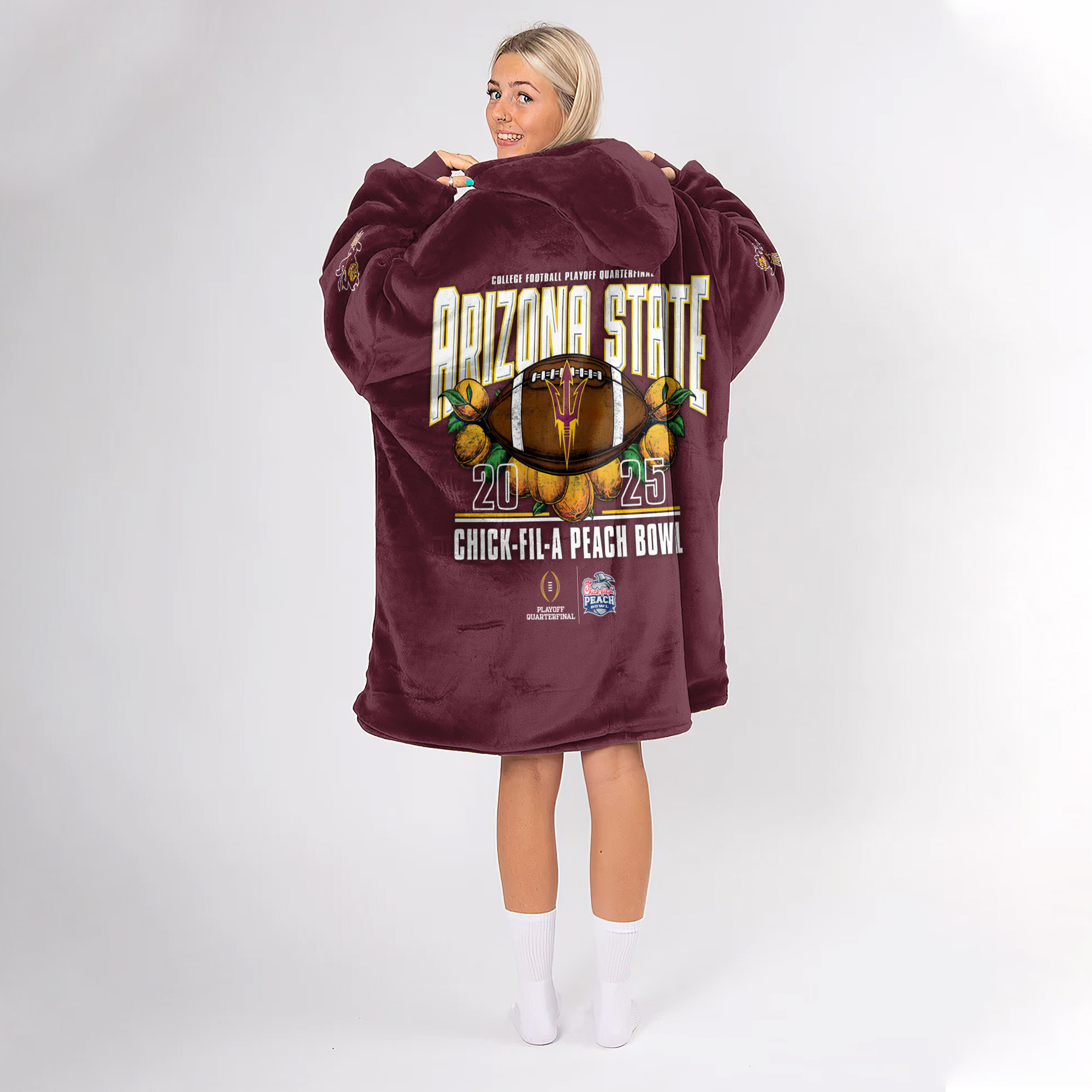 Adult Champions Arizona State Football Unisex Blanket Hoodie