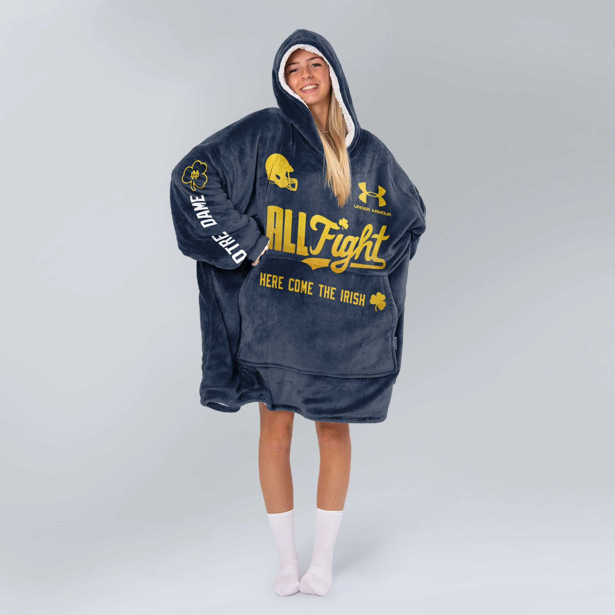 Adult Champions Notre Dame Football Unisex Blanket Hoodie