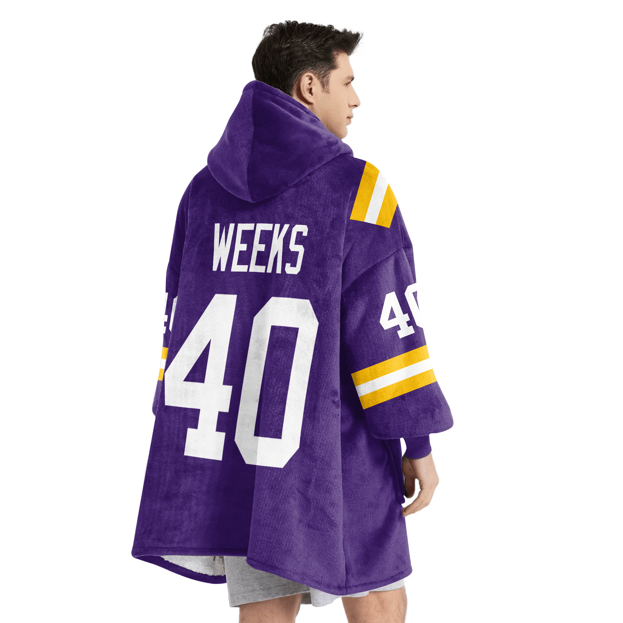 Adult W.W 40 LSU Football Unisex Blanket Hoodie