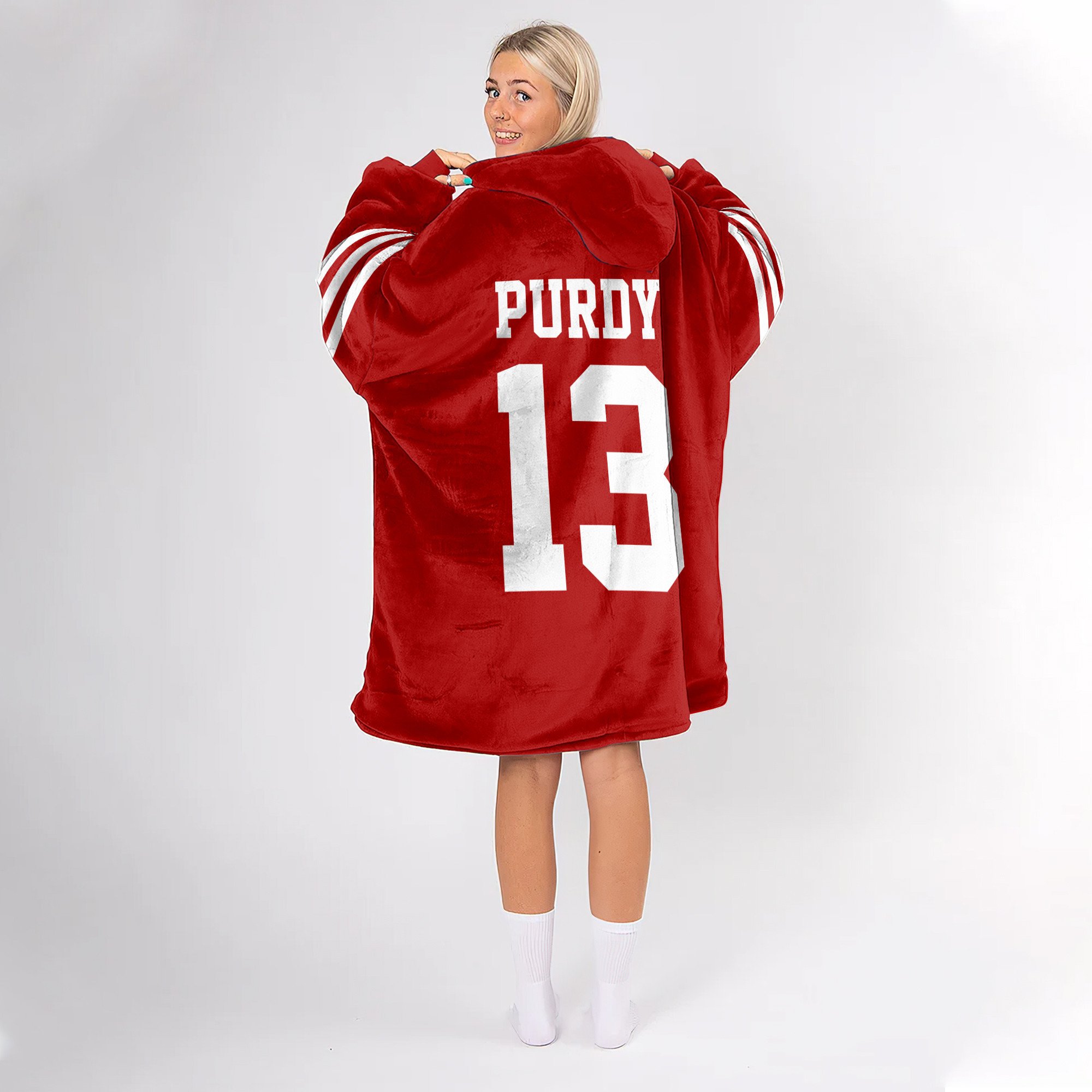 Adult 13 San Francisco 49ers Football Unisex Blanket Hoodie