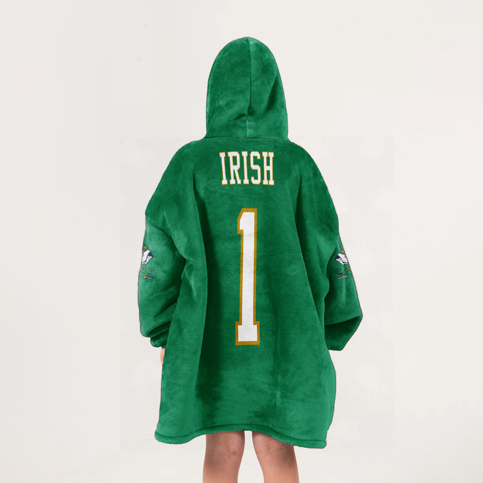 Adult #1 Notre Dame Football Unisex Blanket Hoodie