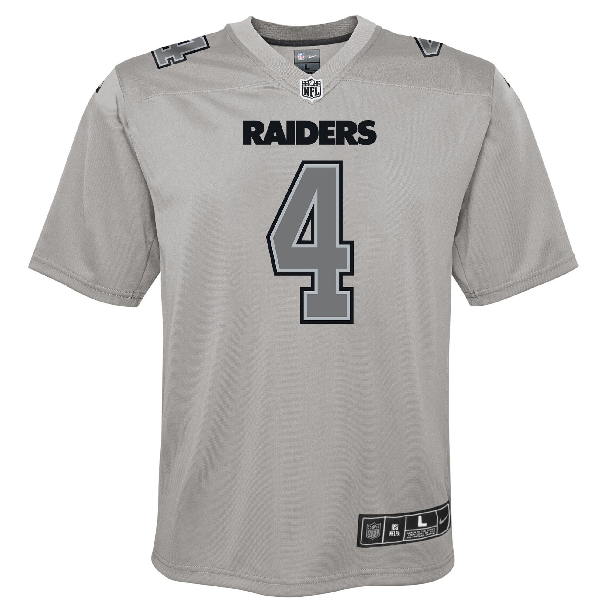 Derek Carr Las Vegas Raiders Youth Atmosphere Game Jersey - Gray