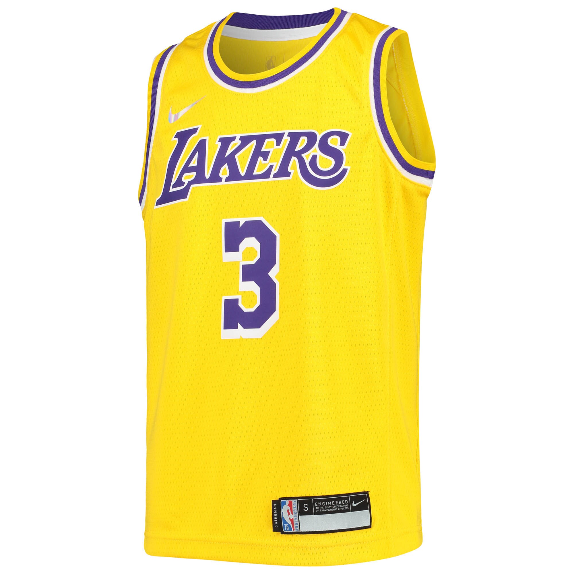Anthony Davis Los Angeles Lakers Youth 2021/22 Diamond Swingman Jersey - Icon Edition - Gold
