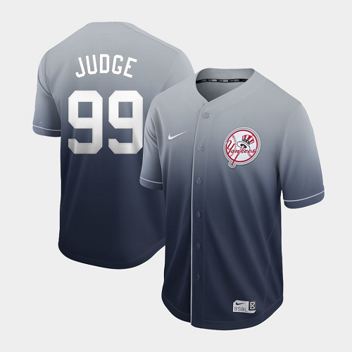 Men's  New York Yankees #99 Aaron Judge Grey Fade MLB Jersey