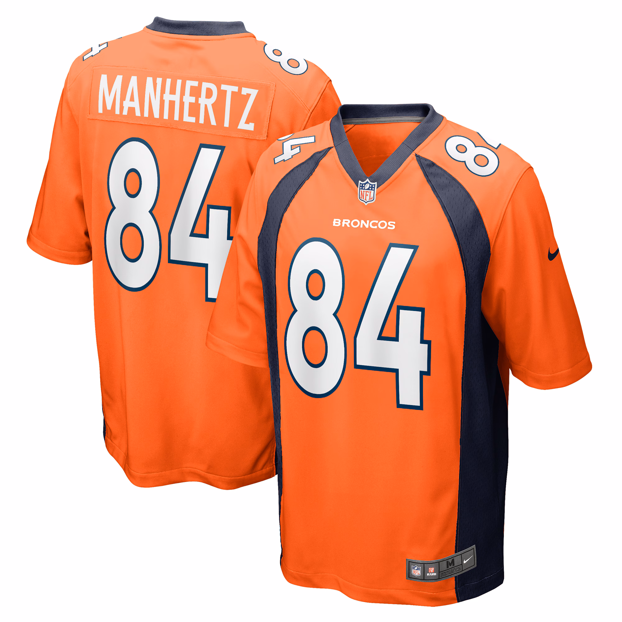 Chris Manhertz Denver Broncos Game Player Jersey - Orange