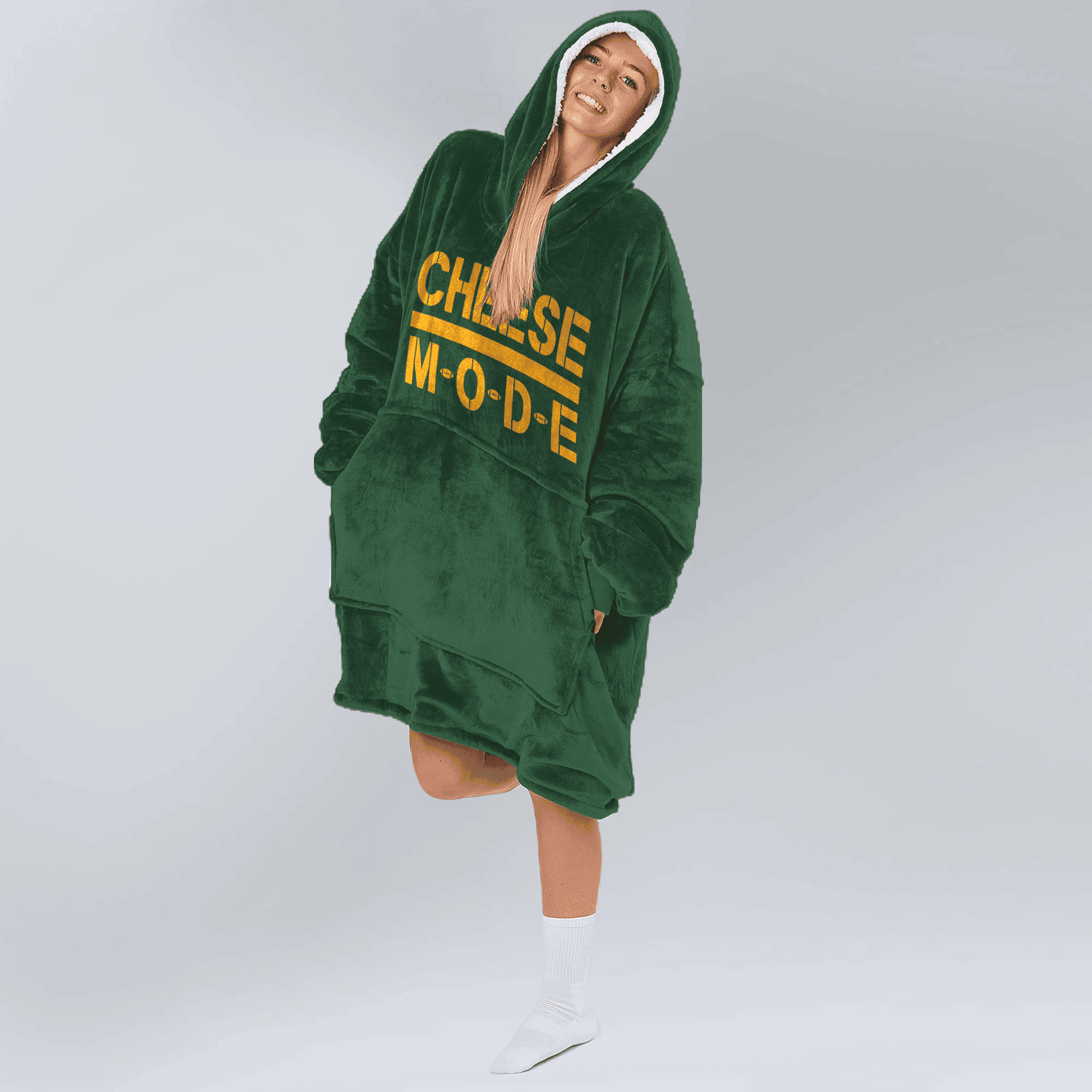 Cheese Mode Green Bay Blanket Hoodie