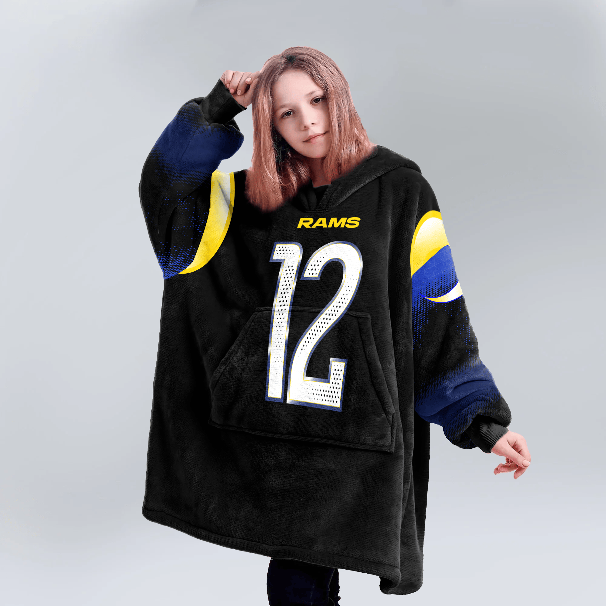 Kid P.N 12 Los Angeles R Football Unisex Blanket Hoodie