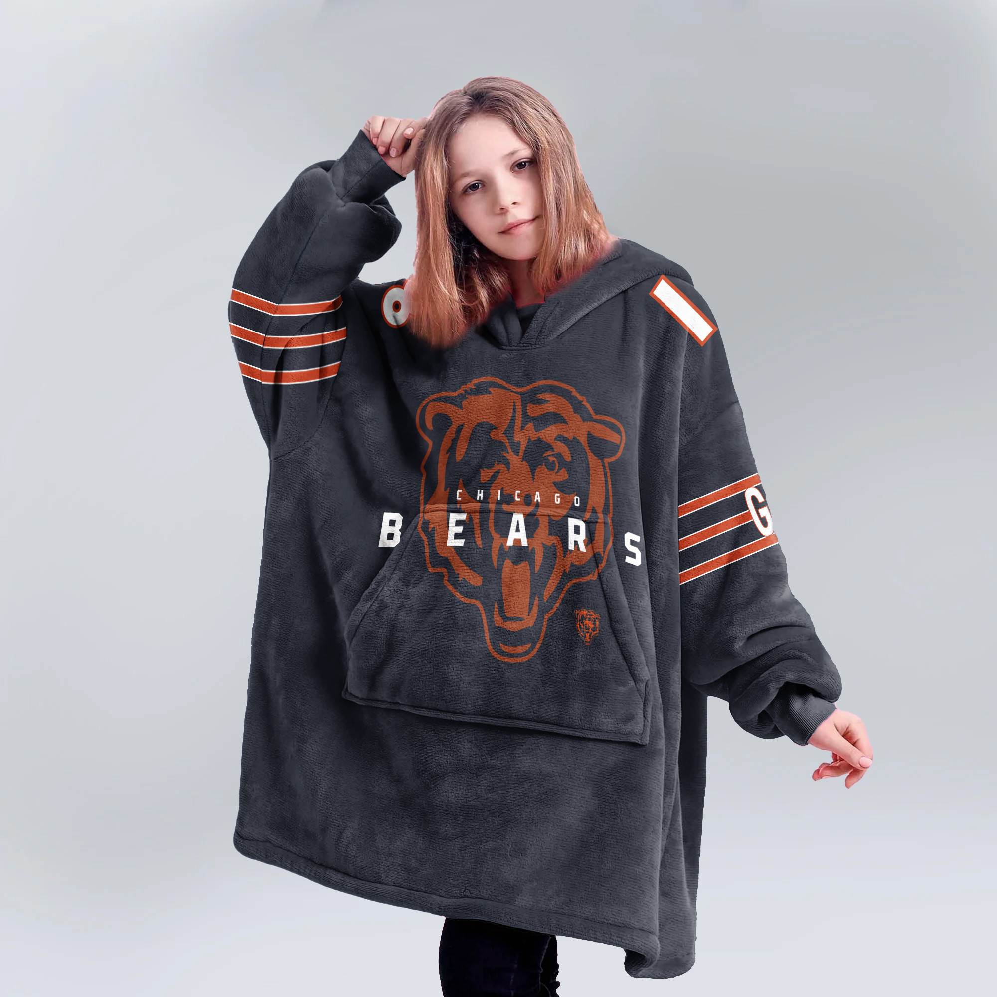 Adult 18 Chicago Football Unisex Blanket Hoodie