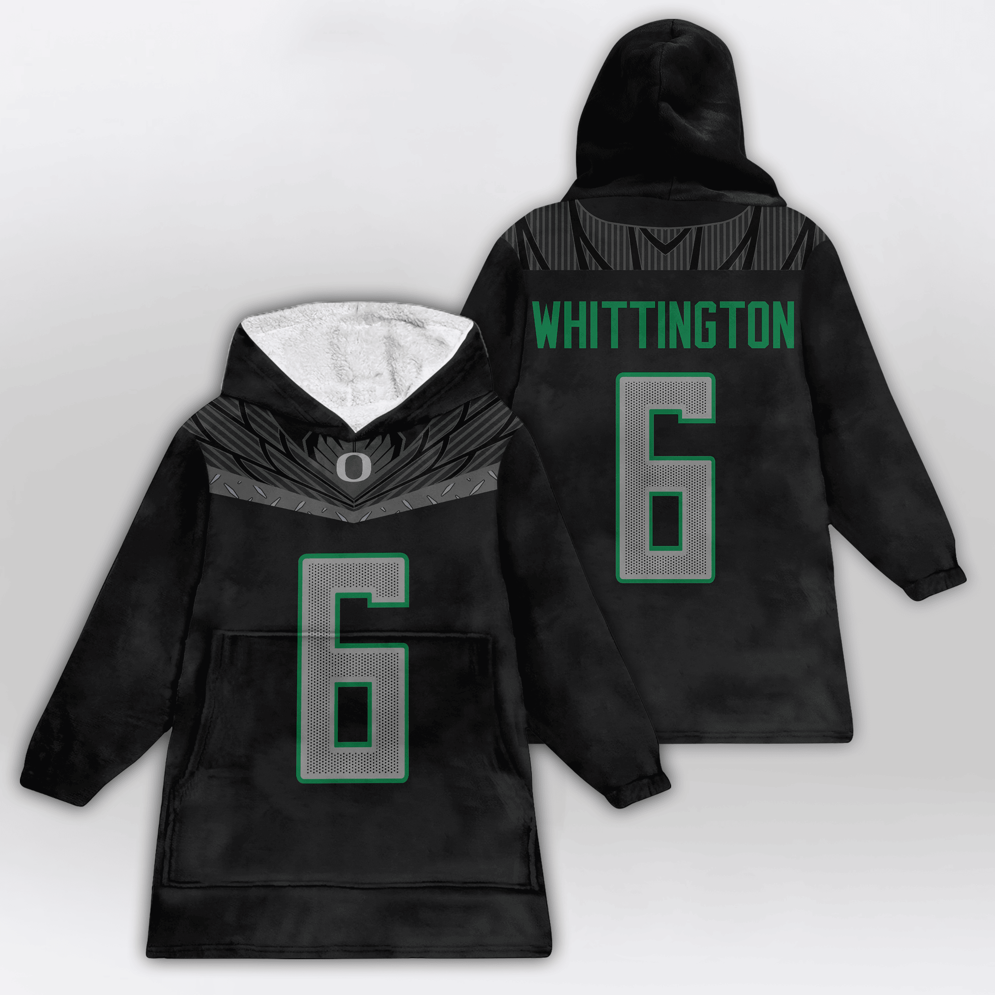 Adult N.W 6 Oregon Football Unisex Blanket Hoodie