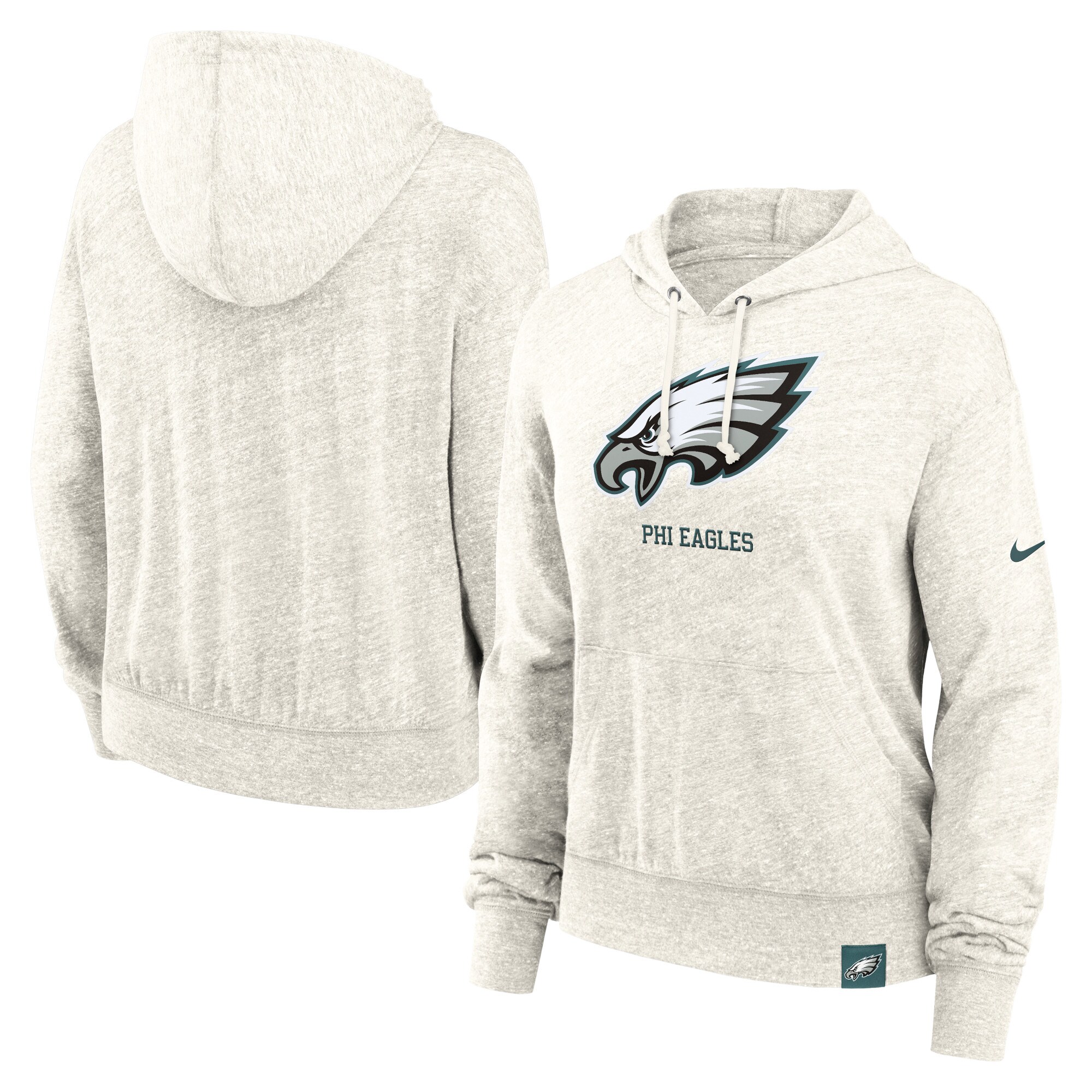 Philadelphia Eagles Women's Gym Vintage Logo Pullover Hoodie - Cream