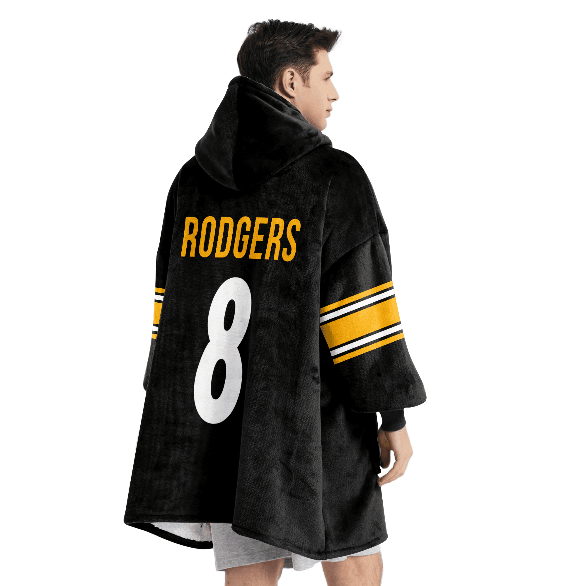 Adult 8 Pittsburgh Football Unisex Blanket Hoodie