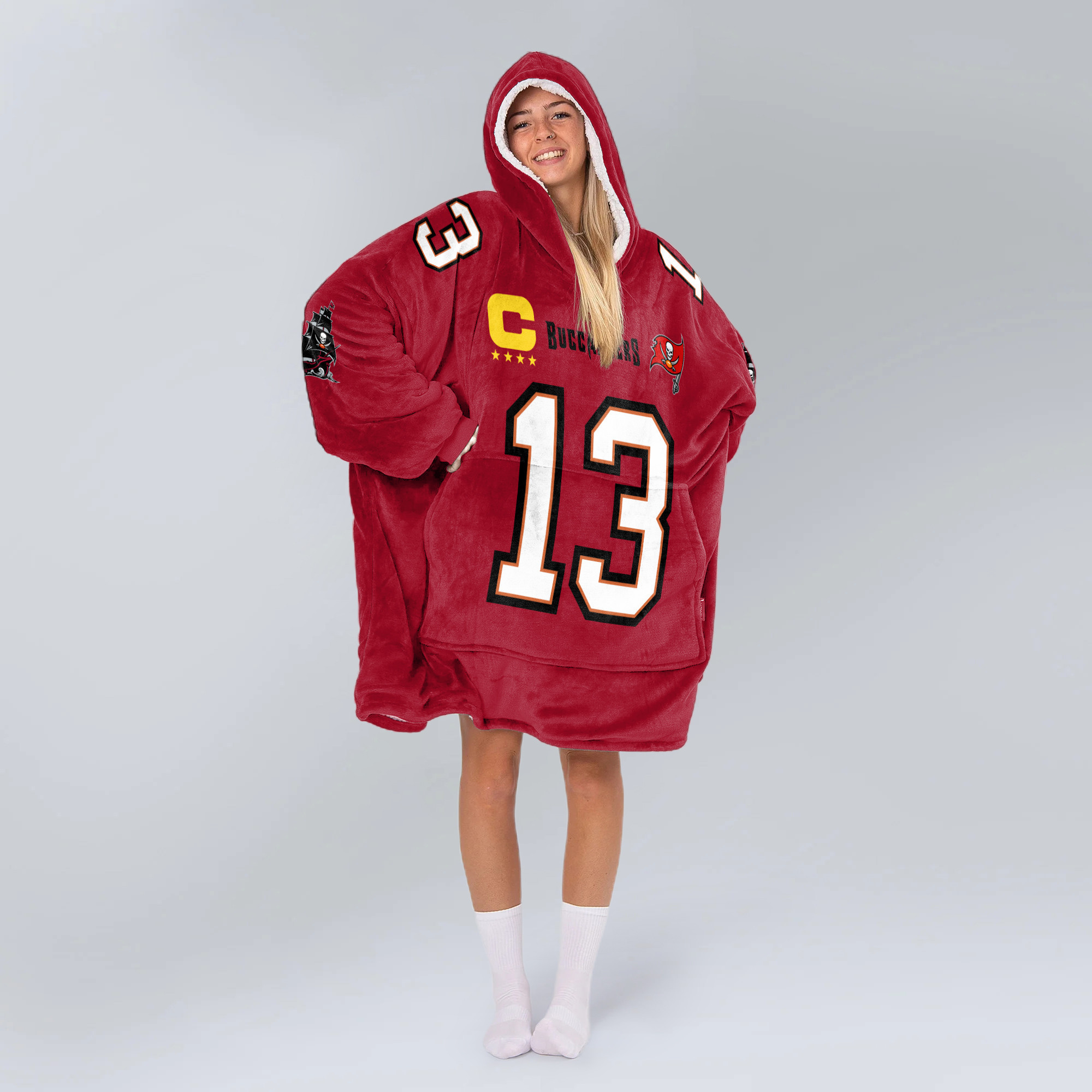 Adult Captain M.E 13 Tampa Bay Football Unisex Blanket Hoodie