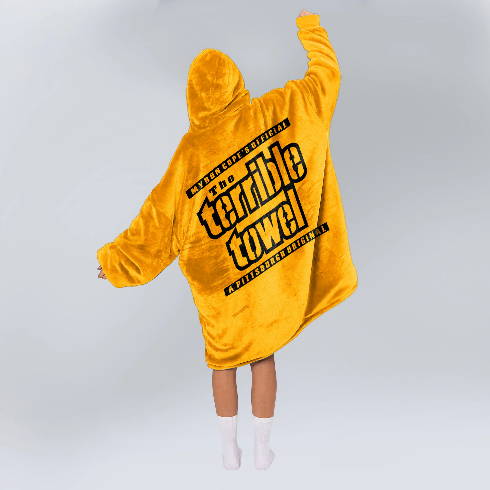 Adult Terrible Towel Pittsburgh Football Unisex Blanket Hoodie