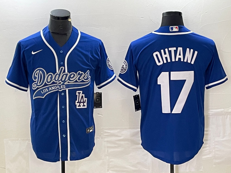 Men's Los Angeles Dodgers #17  Blue Shohei Ohtani Jersey