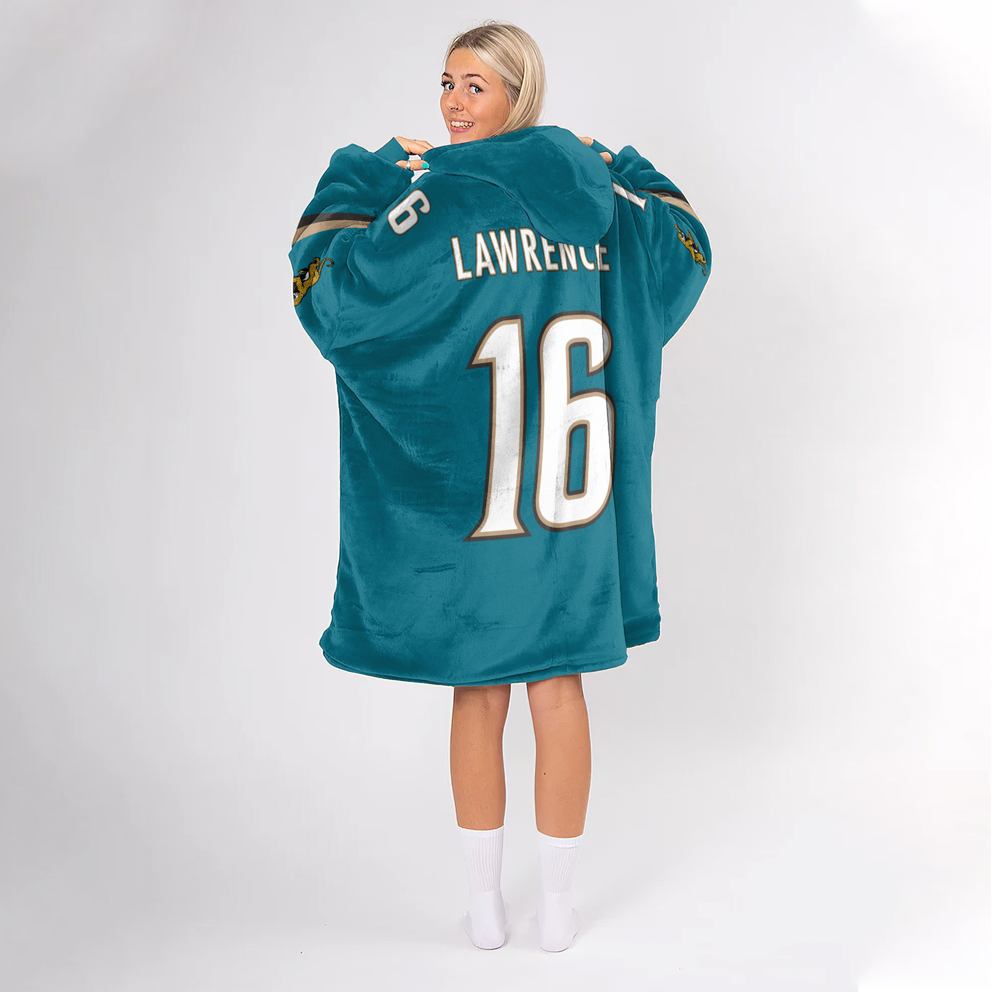 Adult TL 16 Jacksonville Jaguars Football Unisex Blanket Hoodie